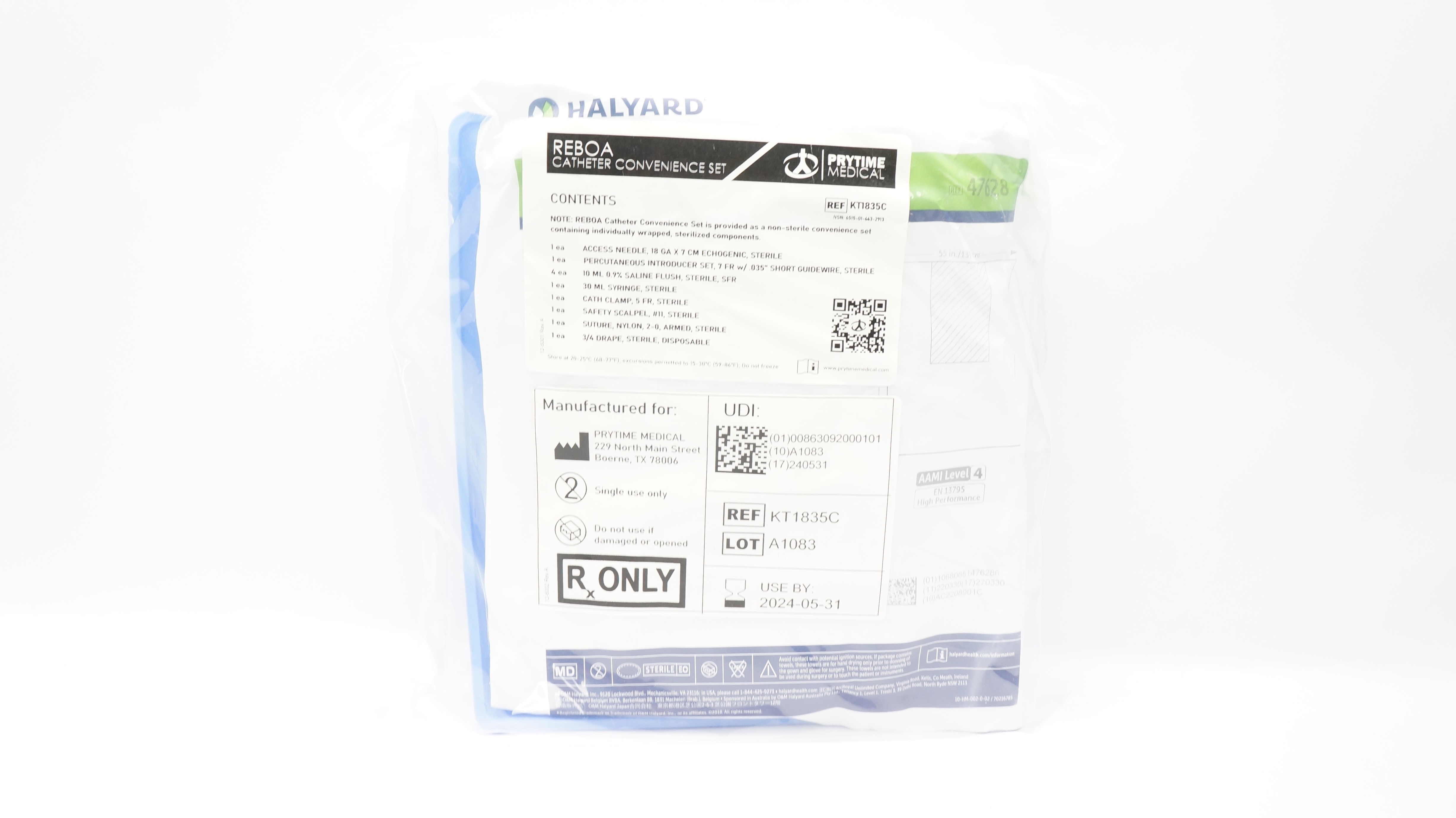 Prytime Medical KT1835C Halyard ER-Reboa Cath. Convenience Set (x)