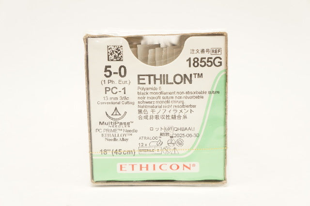 Ethicon 1855G 5-0 ETHILON, PC-1, 13mm 3/8c, 18inch - Box of 12