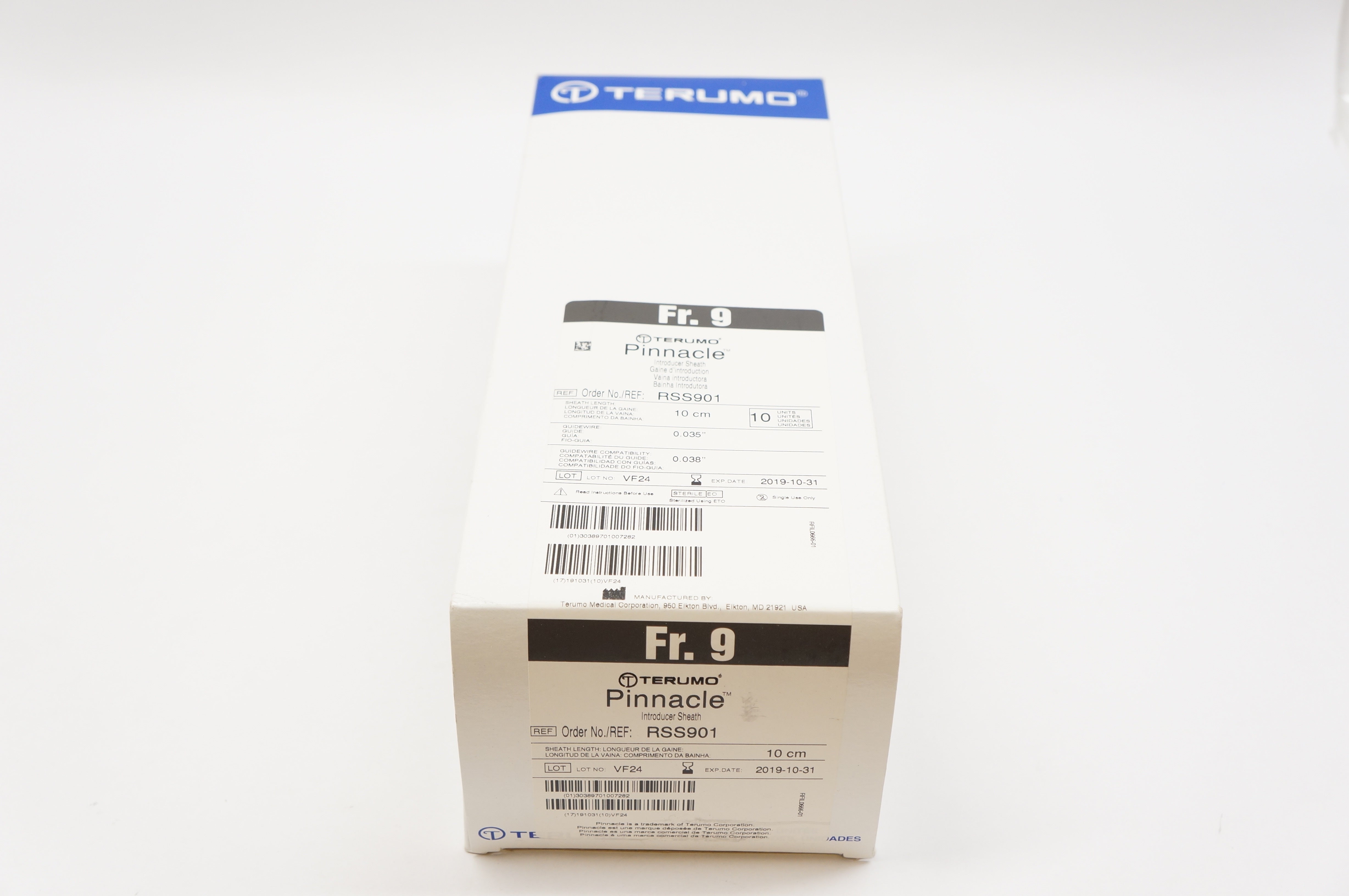 Terumo RSS901 Pinnacle Introducer Sheath 10 cm x 0.035inch (x) - Box of 10