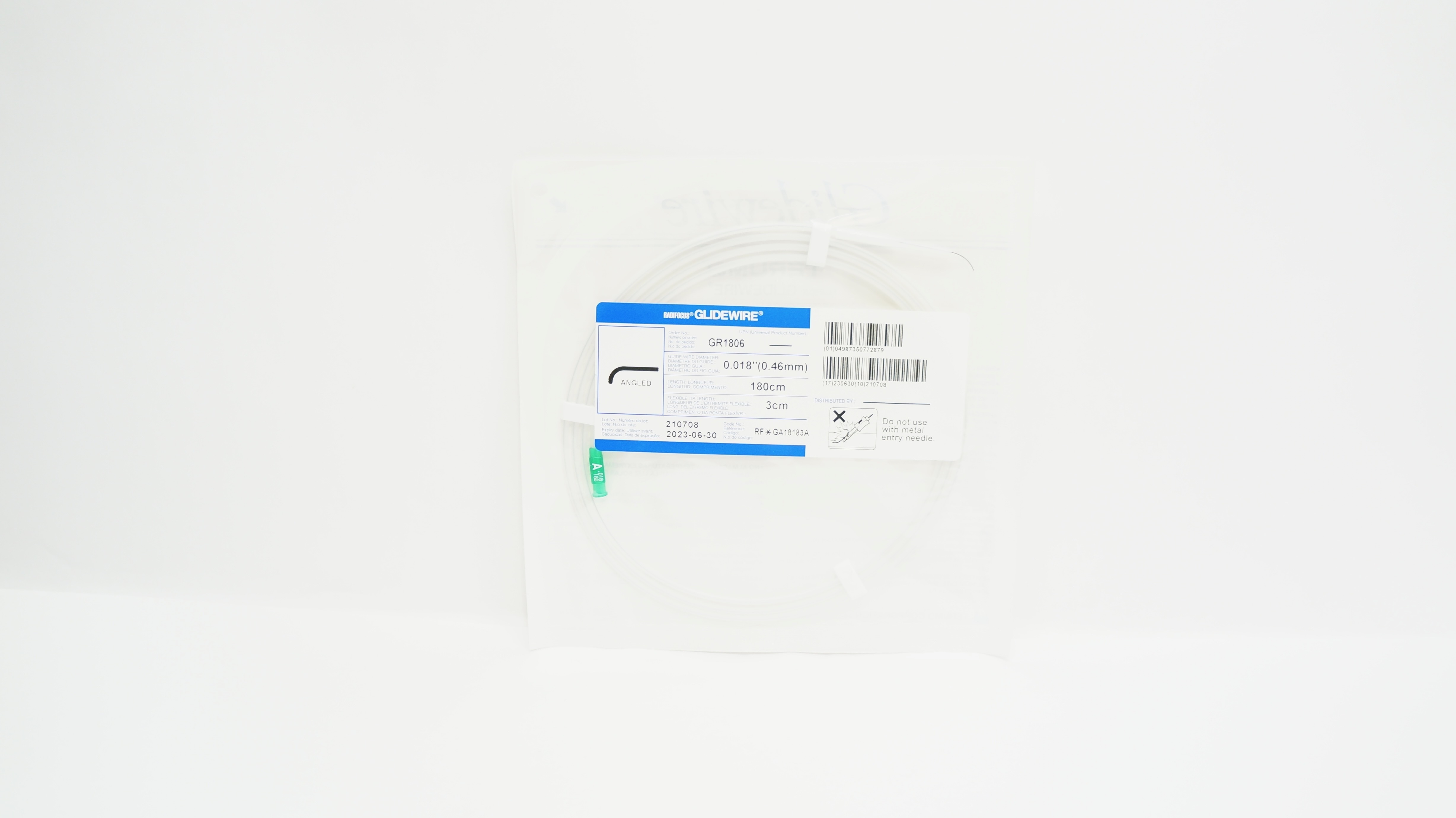 Terumo GA18183A Radifocus Glidewire Angled 0.018inch x 180cm x 3cm (x)