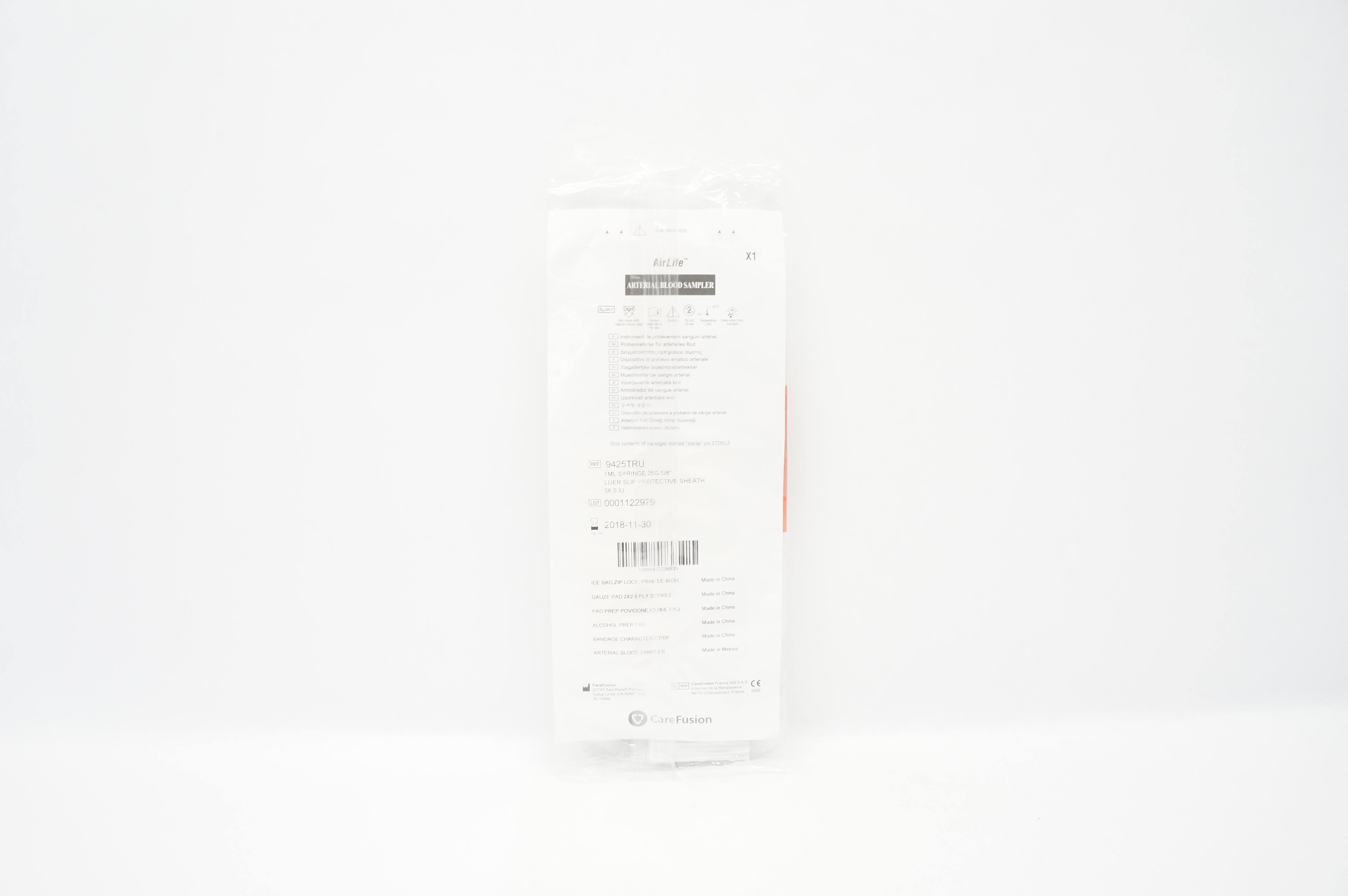 CareFusion 9425TRU AirLife Arterial Blood Sampler 1ml Syringe 25G 5/8 inch (x)