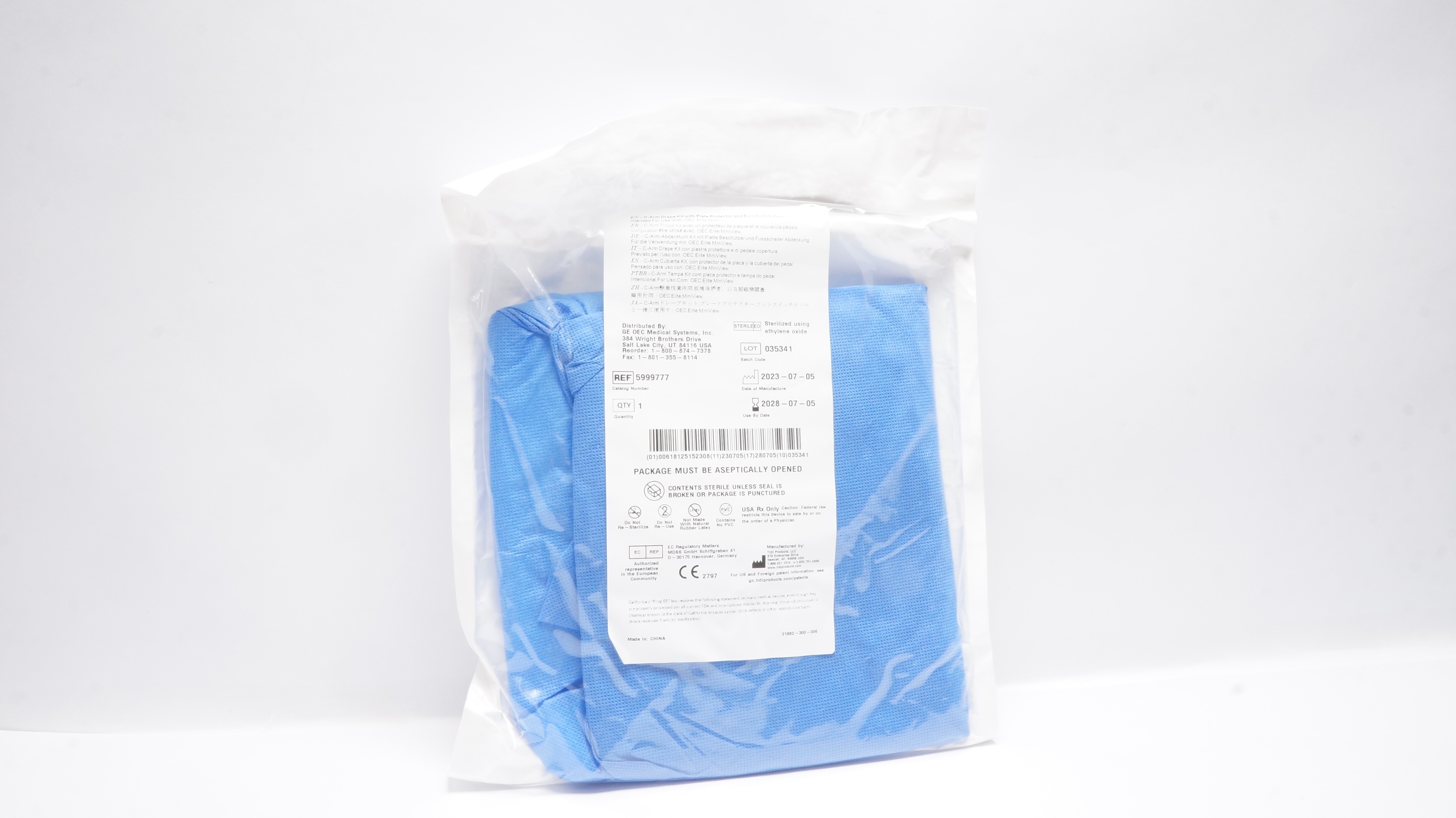 TIDI 5999777 С-Arm Drape Kit with Plate Protector and Foot Switch Cover