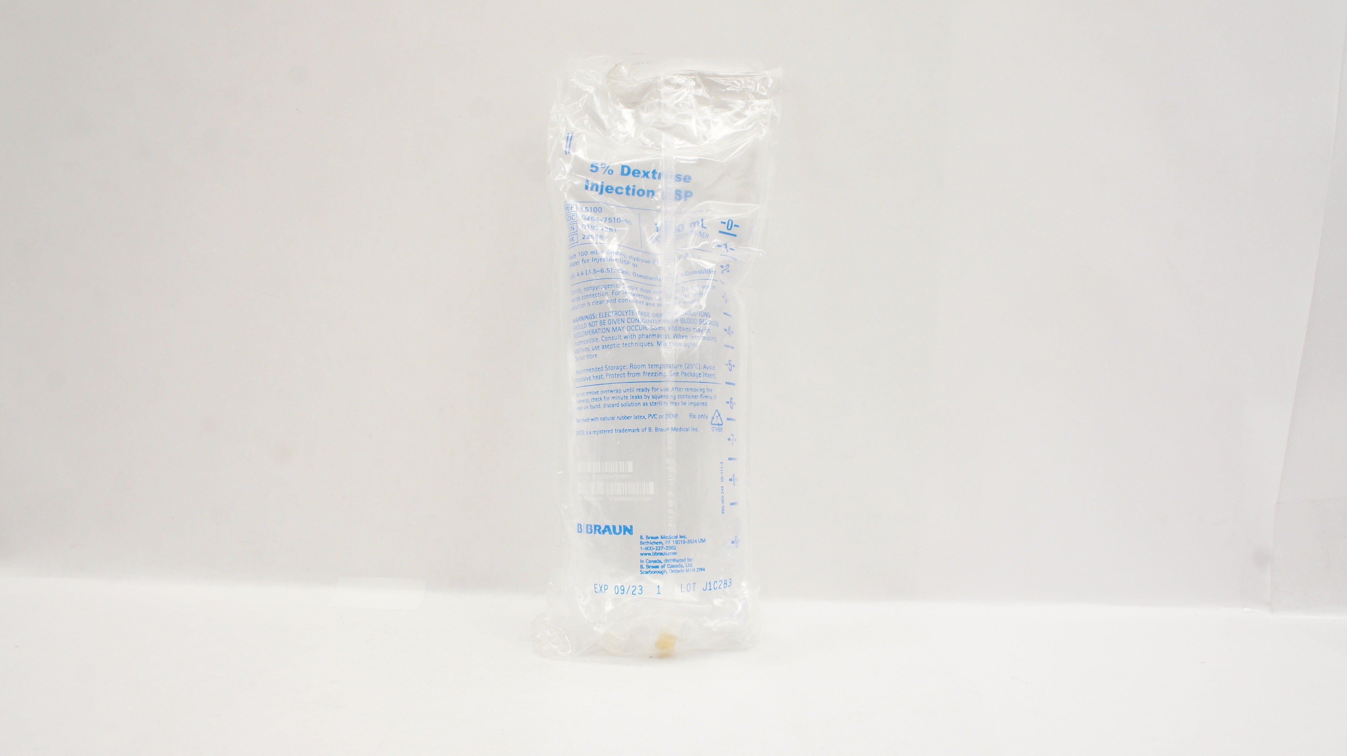 Braun L5100 5% Dextrose Injection USP 1000 mL