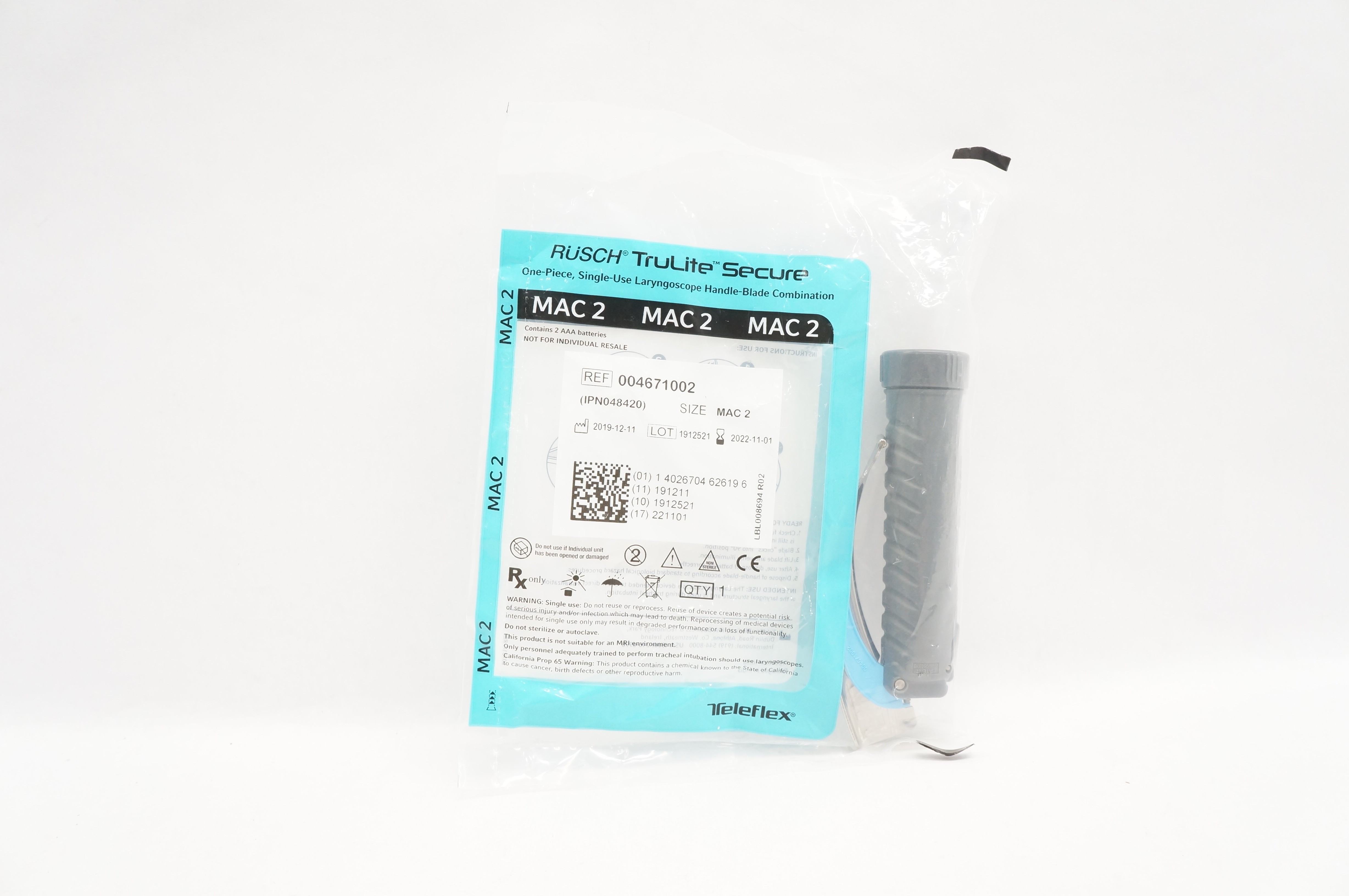 Teleflex 004671002 Rusch TruLite Secure Laryngoscope Handle-Bande Mac 2 (x)