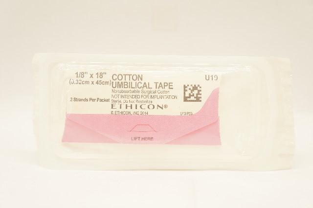 Ethicon U19 Cotton Umbilical Tape 1/8inch x 18inch (x)