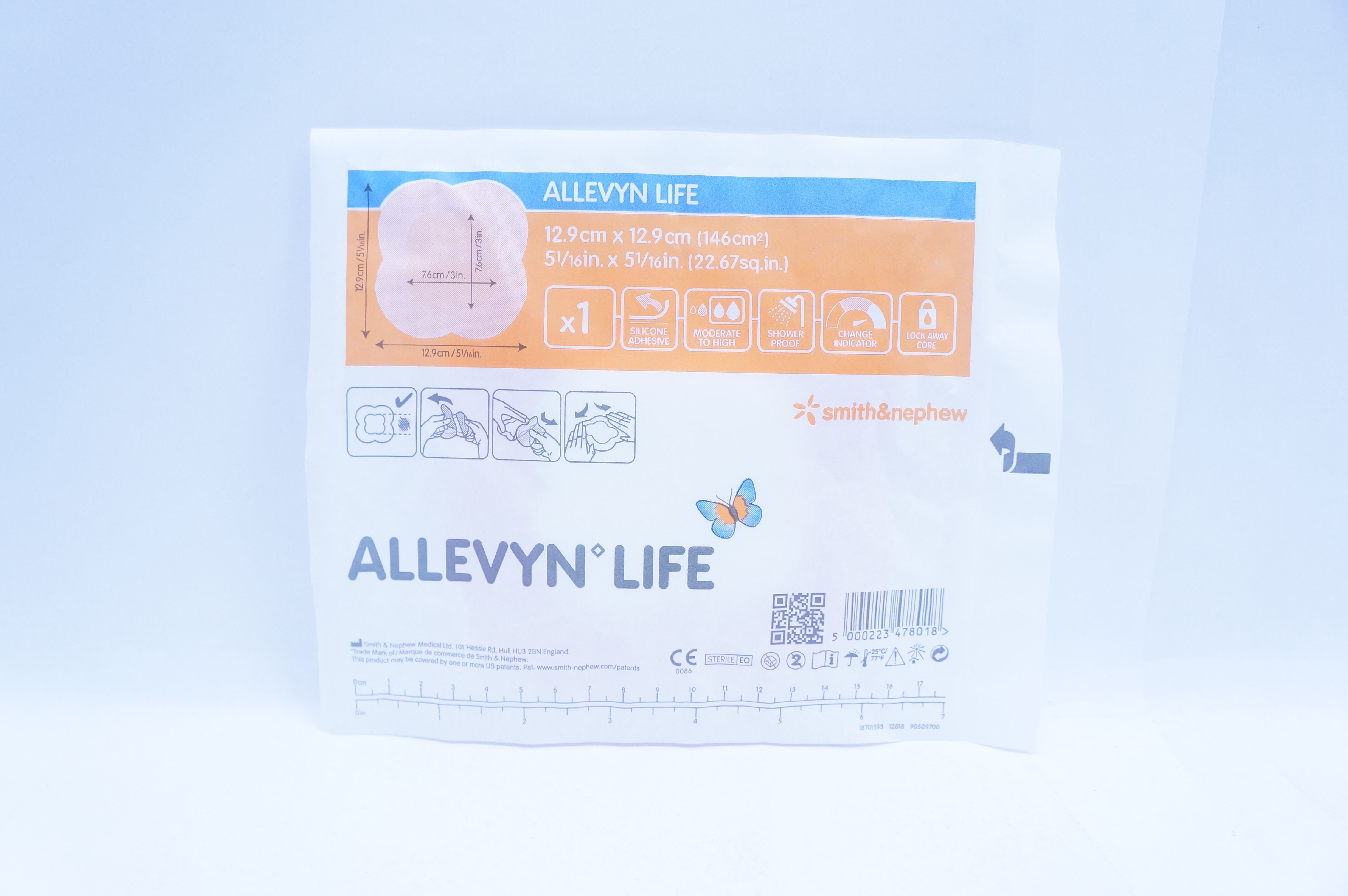 Smith&Nephew 66801068 Allevyn Life Silicone Adhesive 5-1/16inch x 5-1/16inch