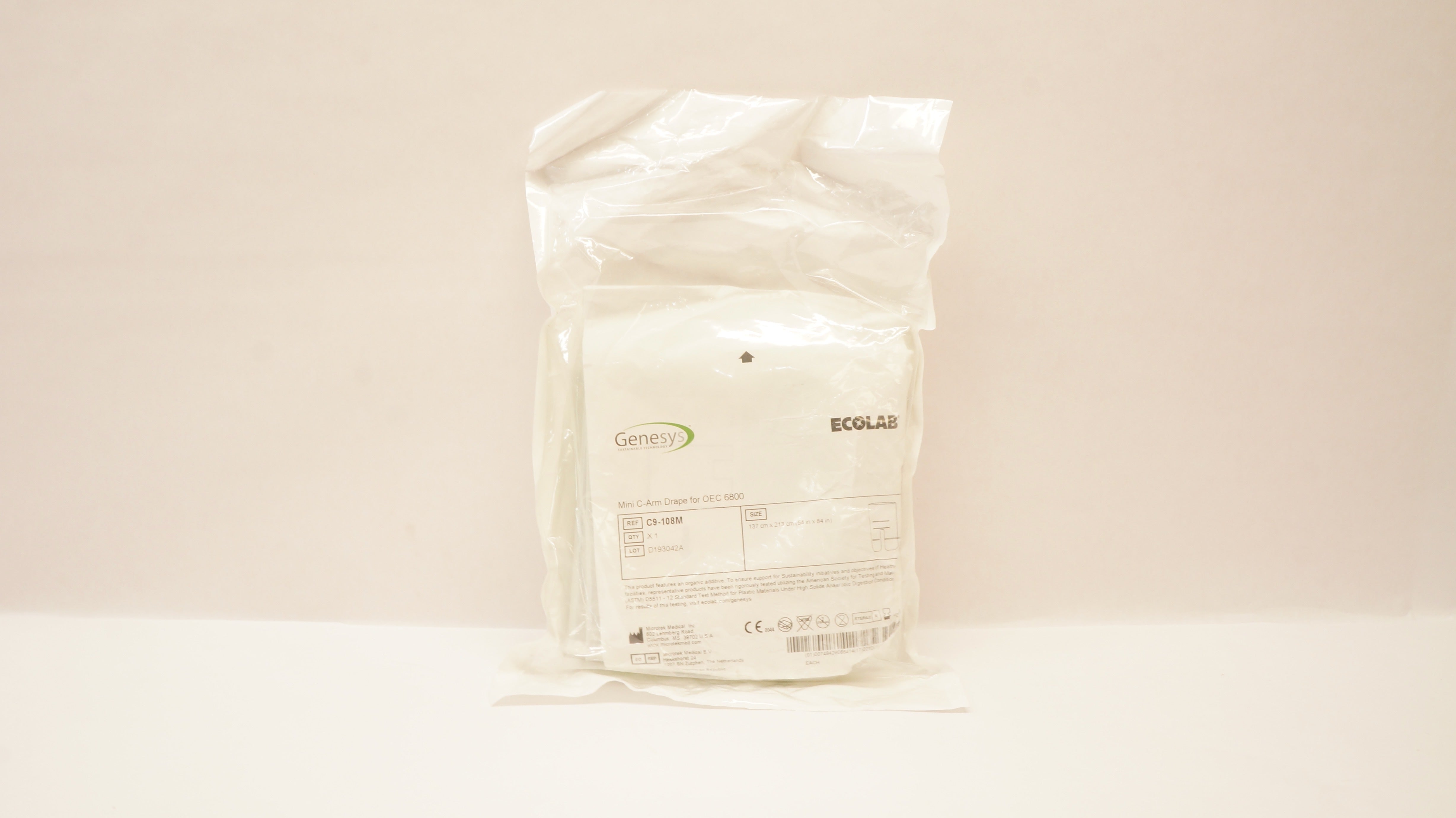 Microtek C9-108M Ecolab Genesys Mini C-Arm Drape for OEC 6800 54 inch x 84 inch