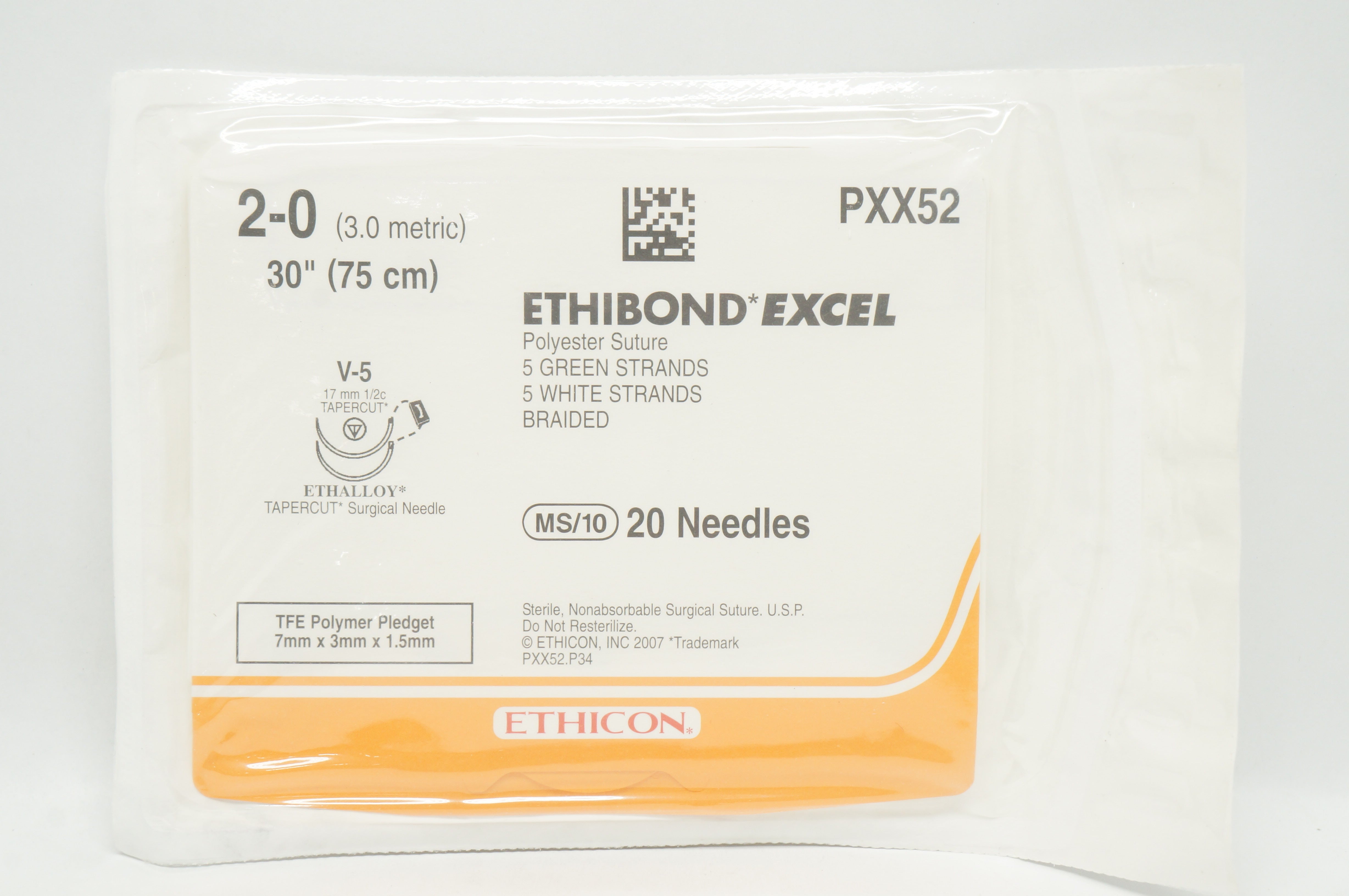 Ethicon PXX52 ETHIBOND EXCEL, 2-0 TAPERCUT, V-5, 30inch (x)