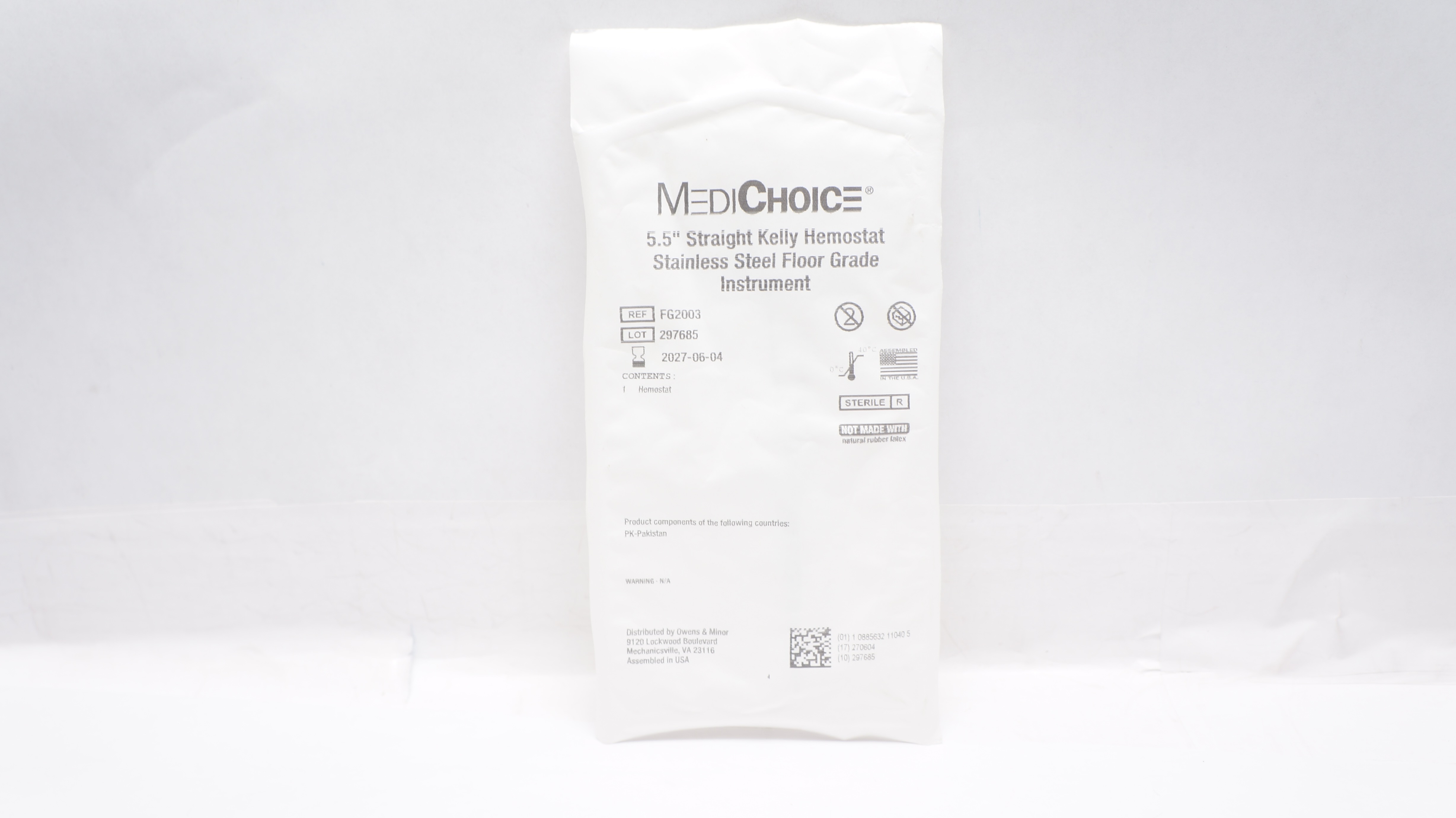 MediChoice FG2003 Straight Kelly Stainless Steel Hemostat 5.5 inch