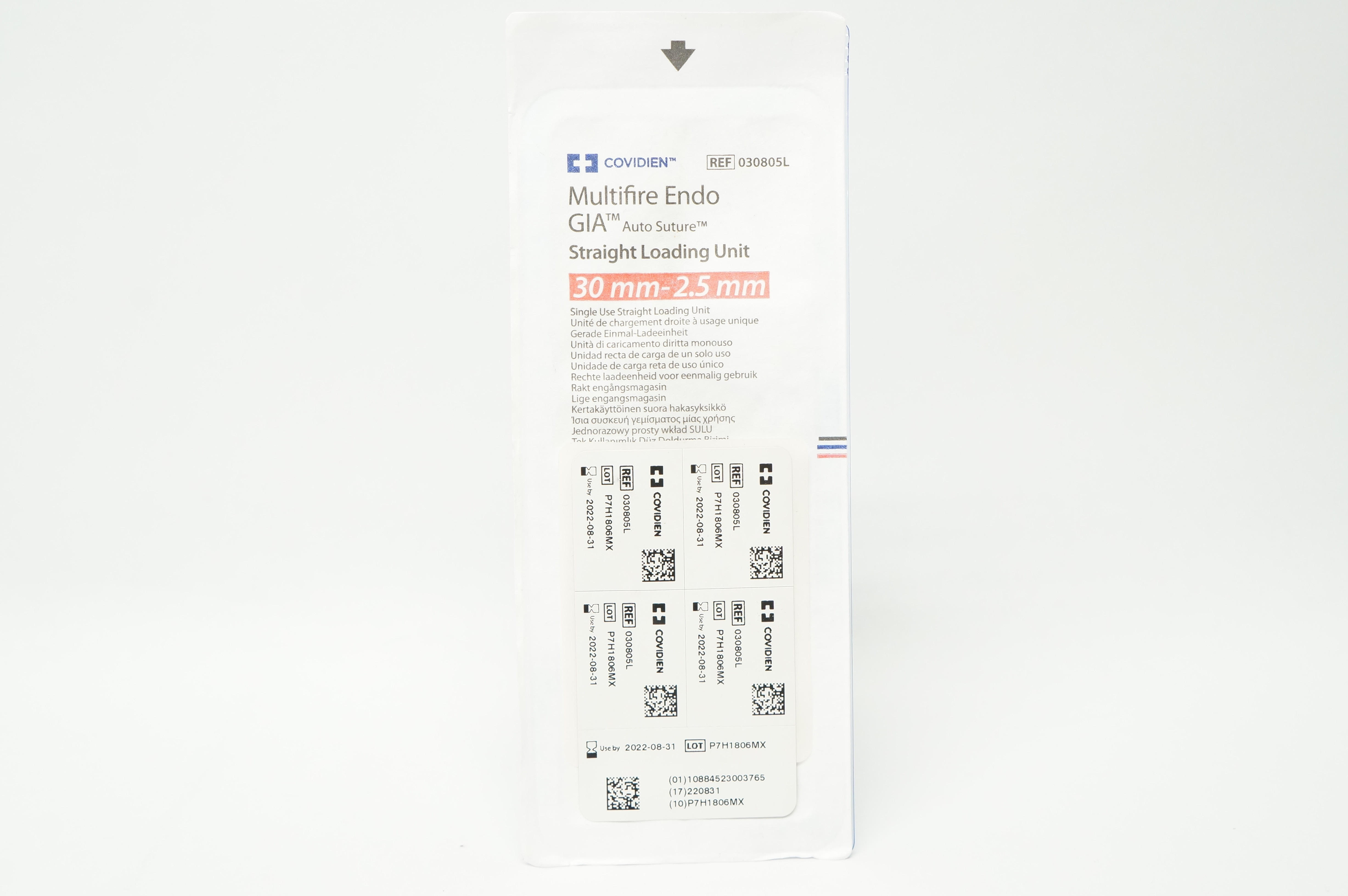 Covidien 030805L Multifire Endo GIA Auto Suture Straight Loading Unit 30mm-2.5mm