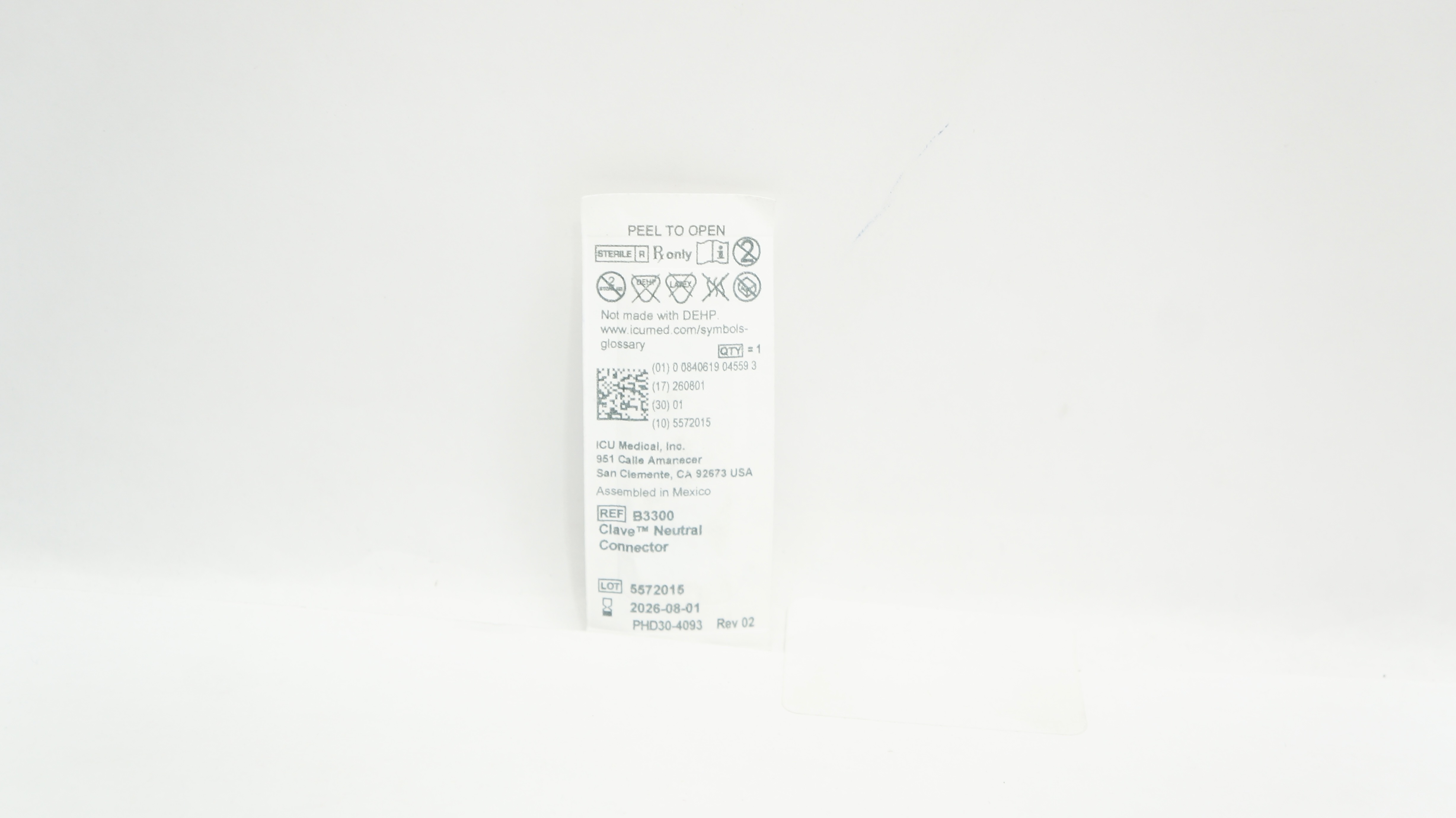 ICU Medical B3300 Micro Clave Neutral Connector