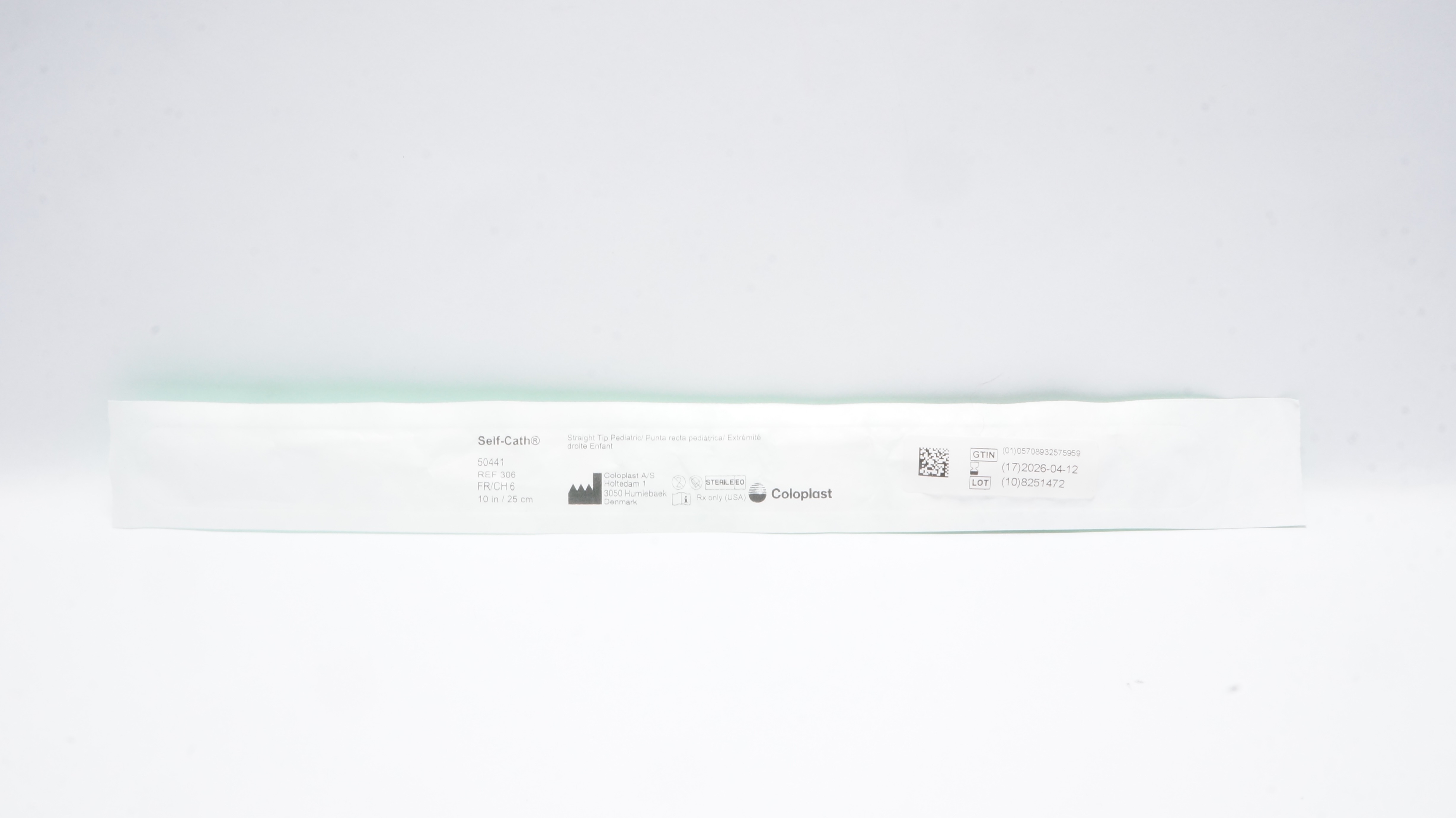 Coloplast 50441 Self-Cath Sterile Pediatric Cath. Straight Tip 6Ch/Fr x 10inch(x)