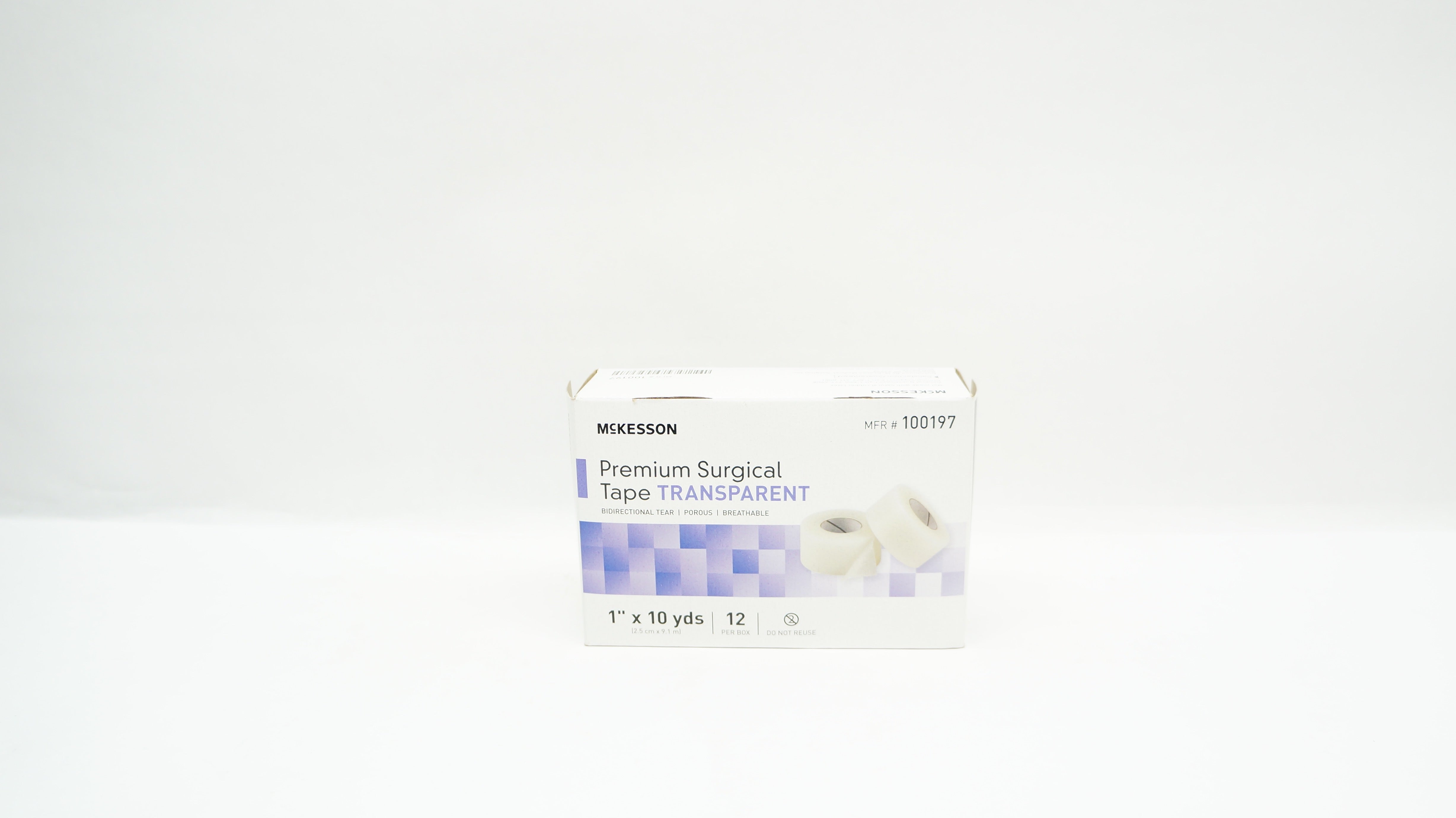 McKesson 100197 Premium Surgical Tape Transparent 1inch x 10yds - Box of 12