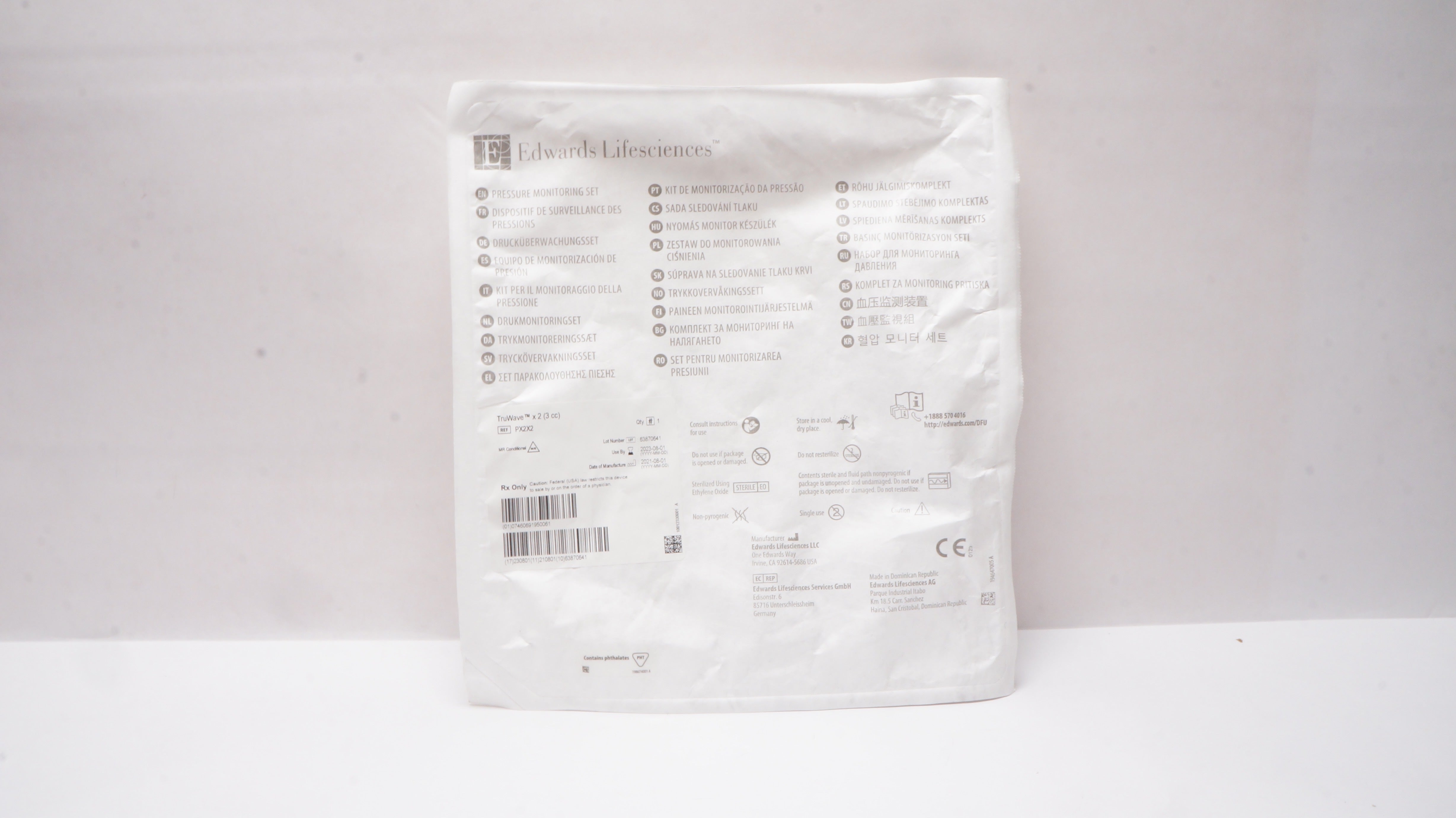 Edwards Lifesciences PX2X2 Pressure Monitoring Set TruWave x 2 (3 cc)