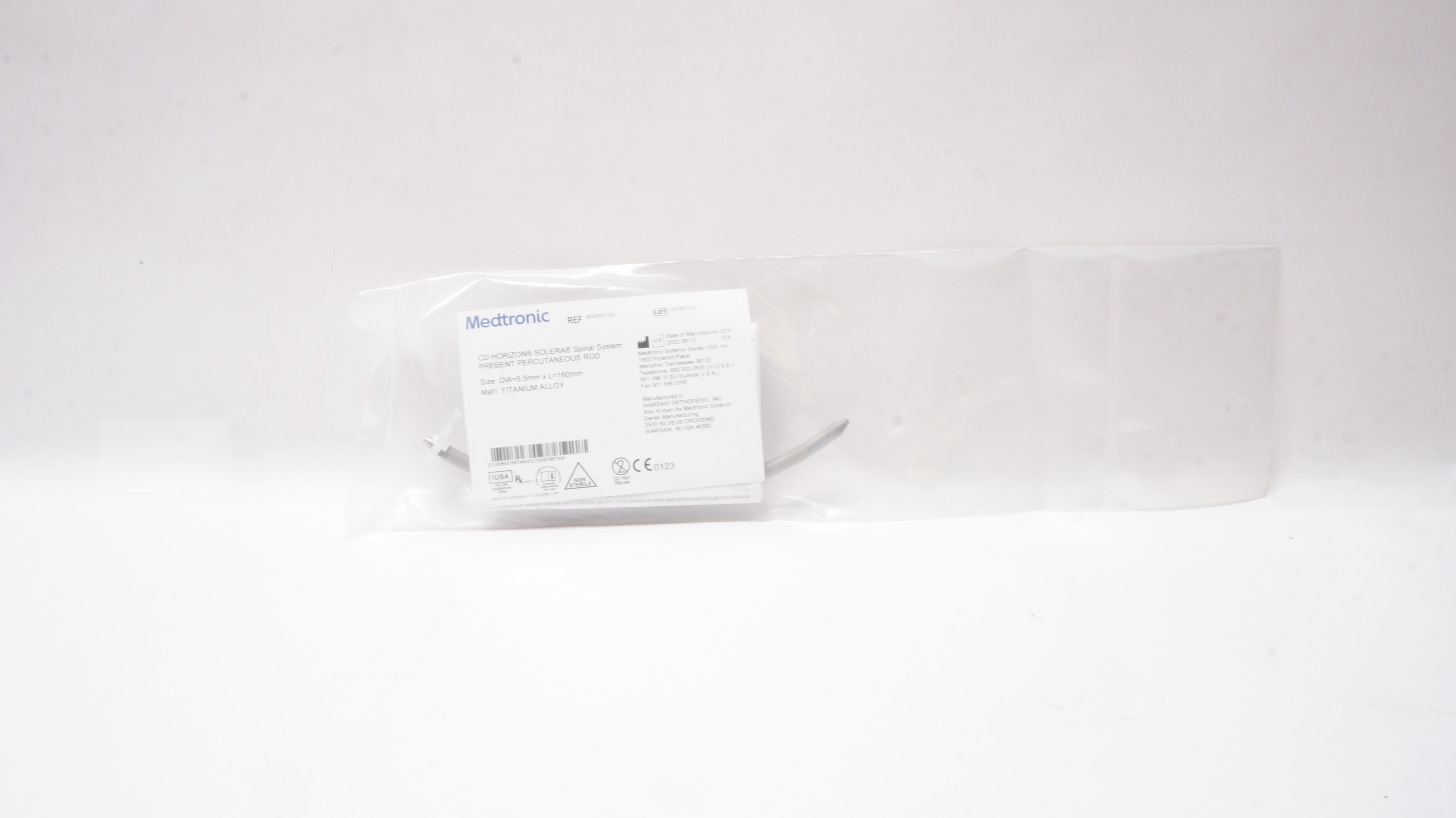 Solera Instrumentation Medtronic 654000160 CD Horizon Solera Spinal System Chromaloy PreBent ...