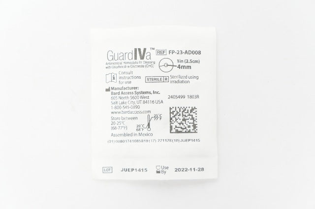 Bard FP-23-AD008 GuardIVa Hemostatic IV Dressing w/CHG 1inch x 4mm (x)