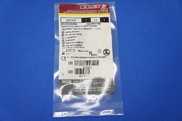 Biomet IEHA554 Certain Encode 2 PC EP Healing Abutment 5mm x 5.6mm x ...