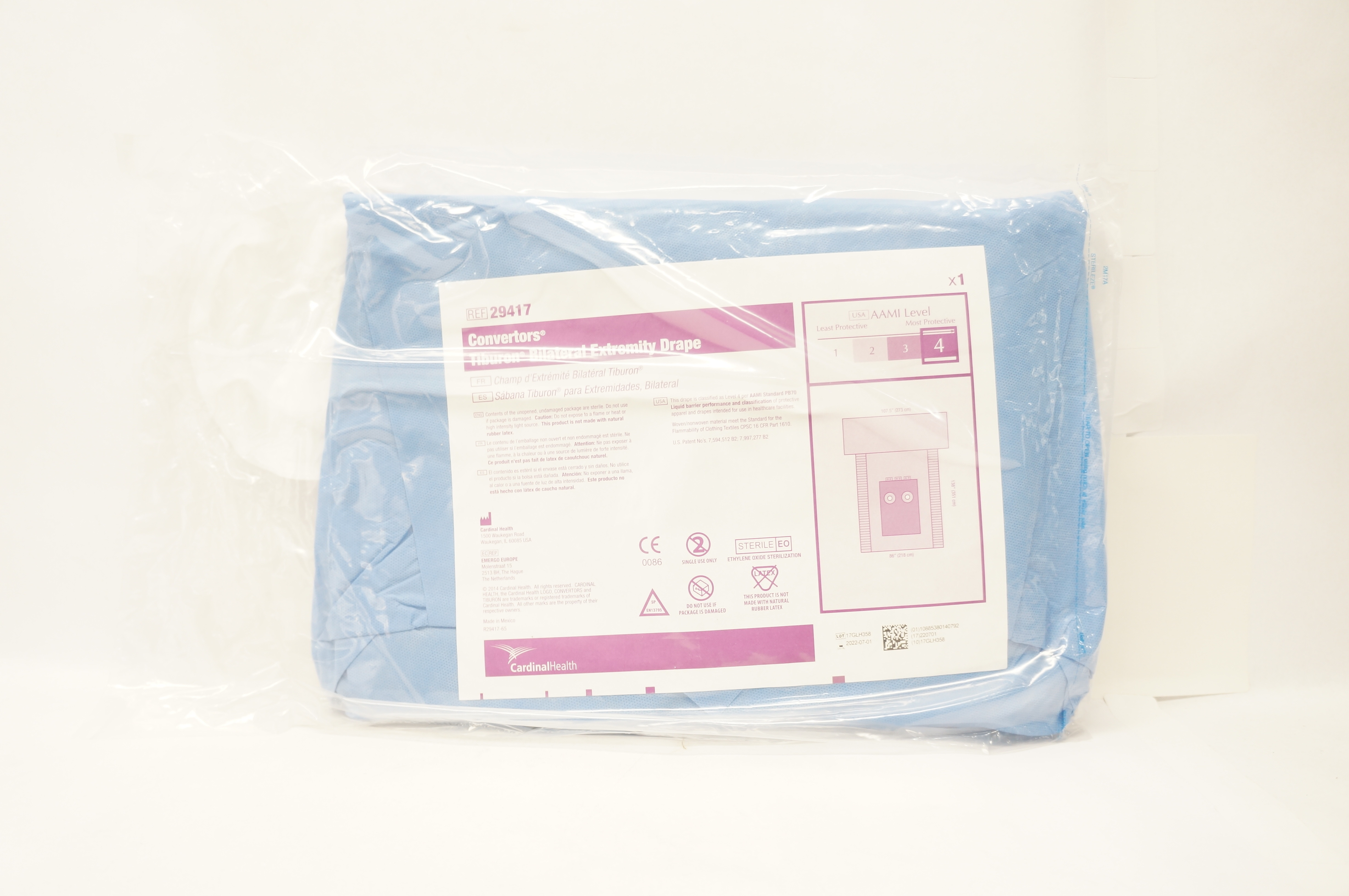 Cardinal Health 29417 Convertors Bilateral Extremity Drape 107.5inchx138inch (x)