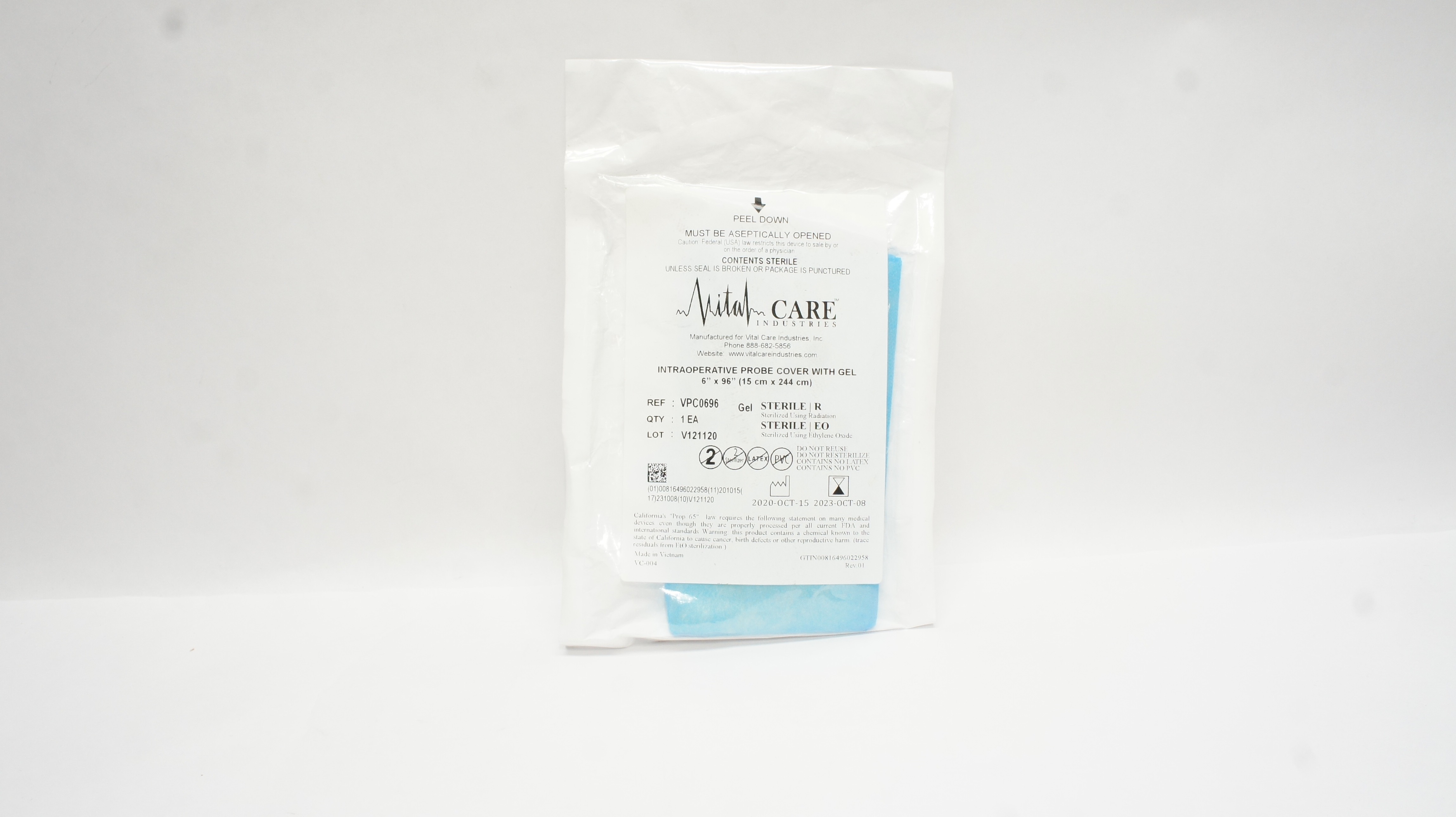 Vital Care VPC0696 Intraoperative Probe Cover with Gel 6inch x 96inch (x)