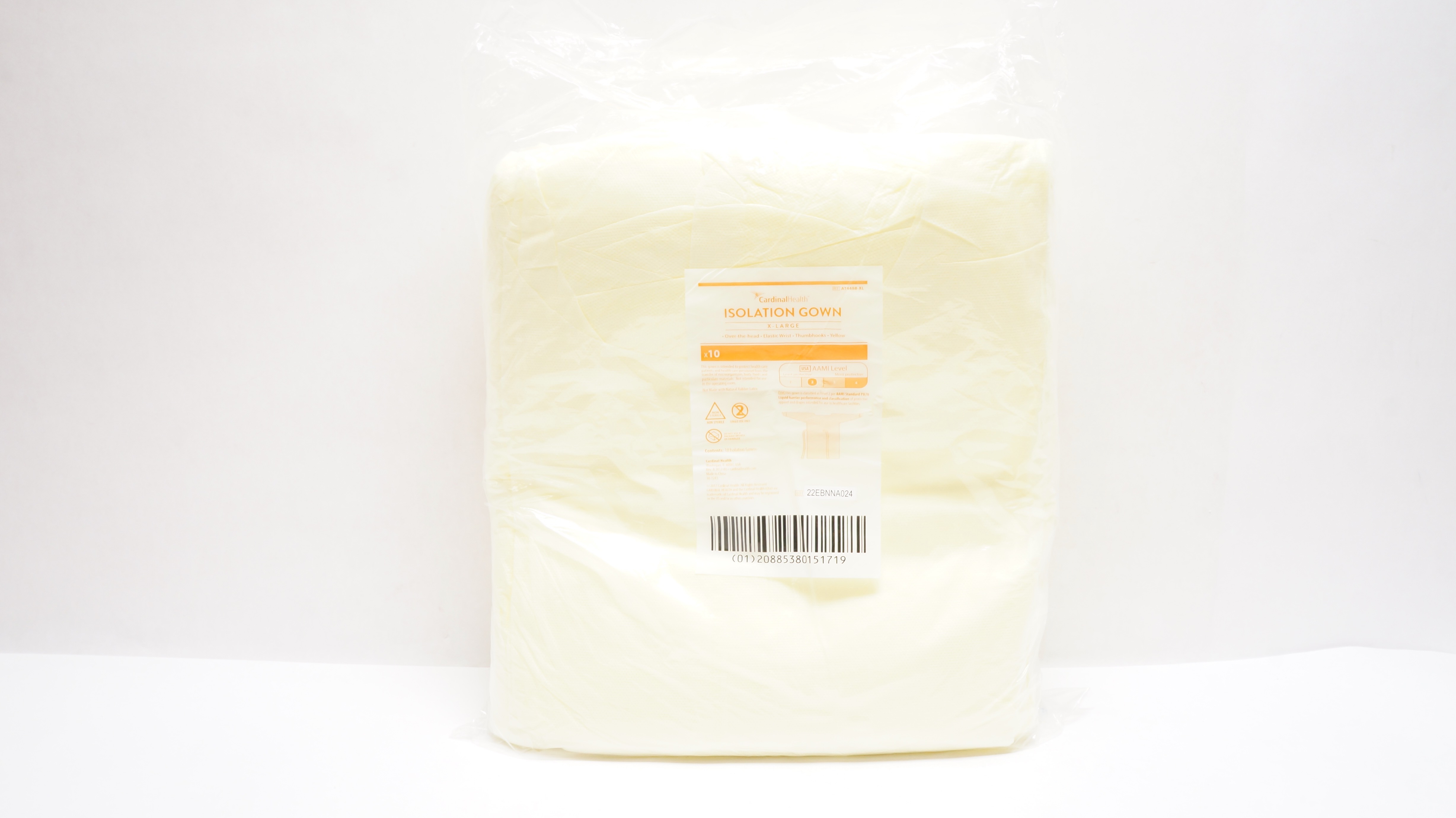 Cardinal Health AT4488-XL Isolation Gown,  X-Large - Pack of 10
