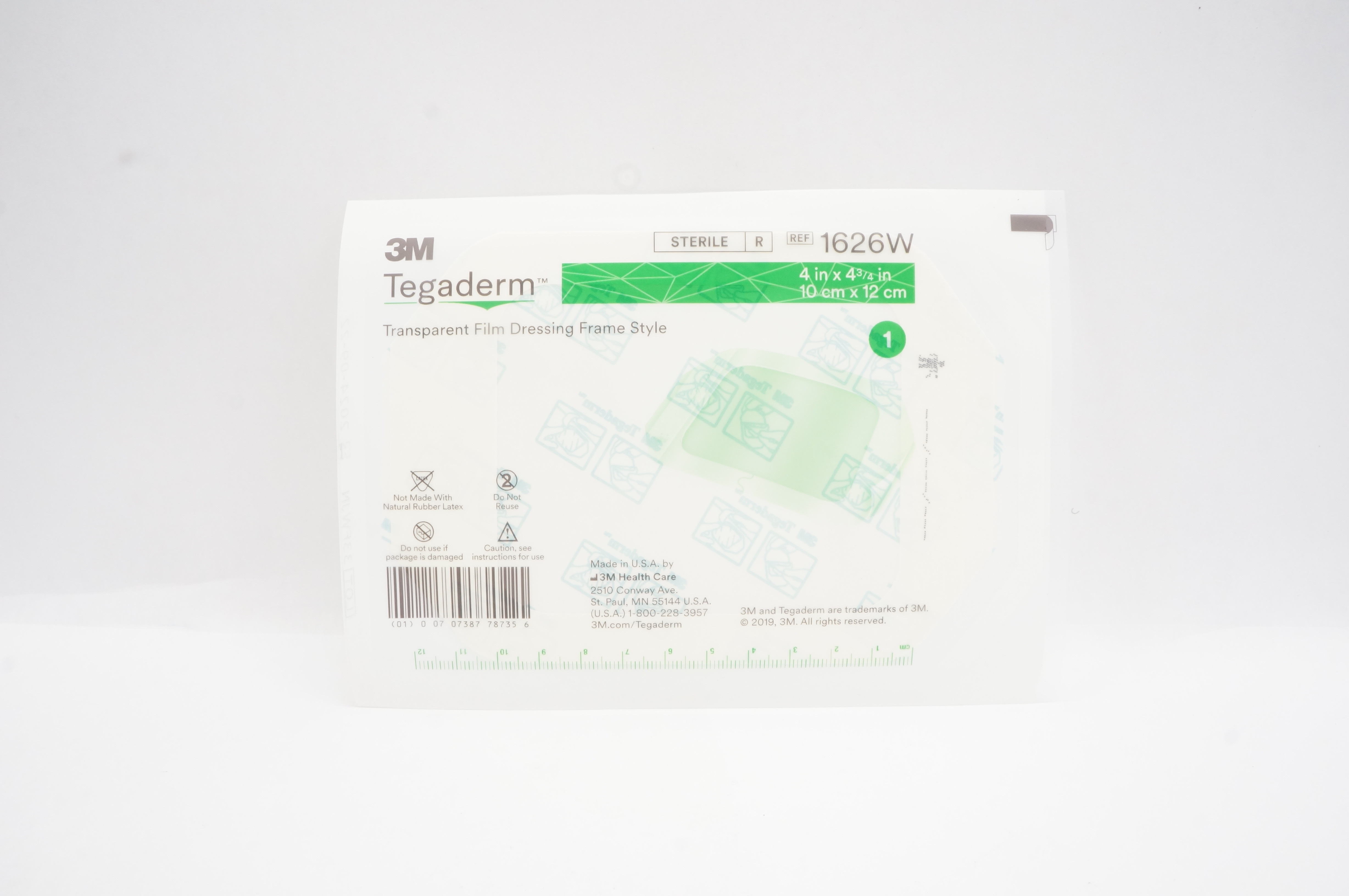3M 1626W Tegaderm Transparent Film Dressing Frame Style 4inch x 4-3/4inch