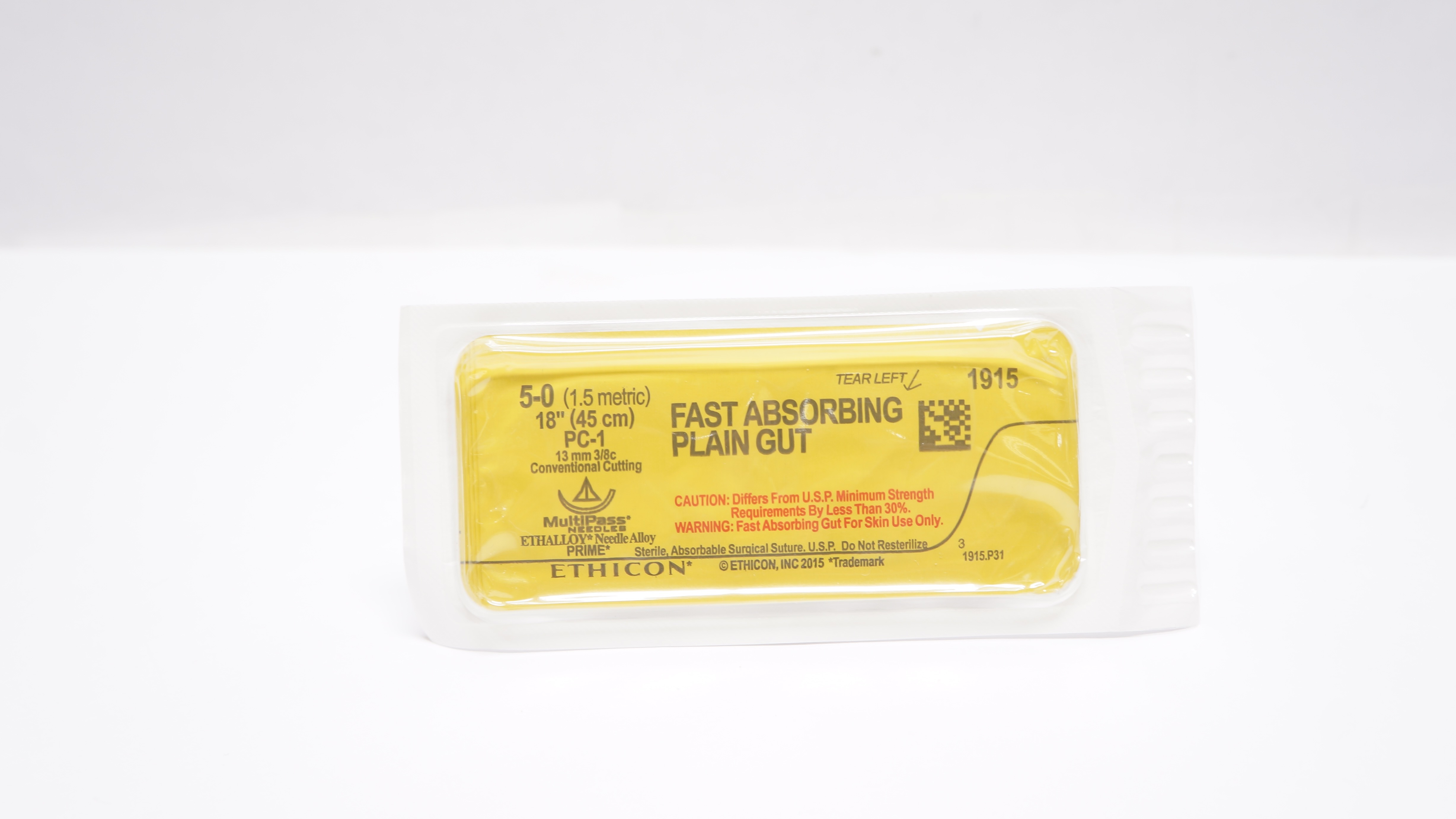 Ethicon 1915 5-0 Plain Gut Stre PC-1 13mm 3/8c Conventional Cutting, 18 inch