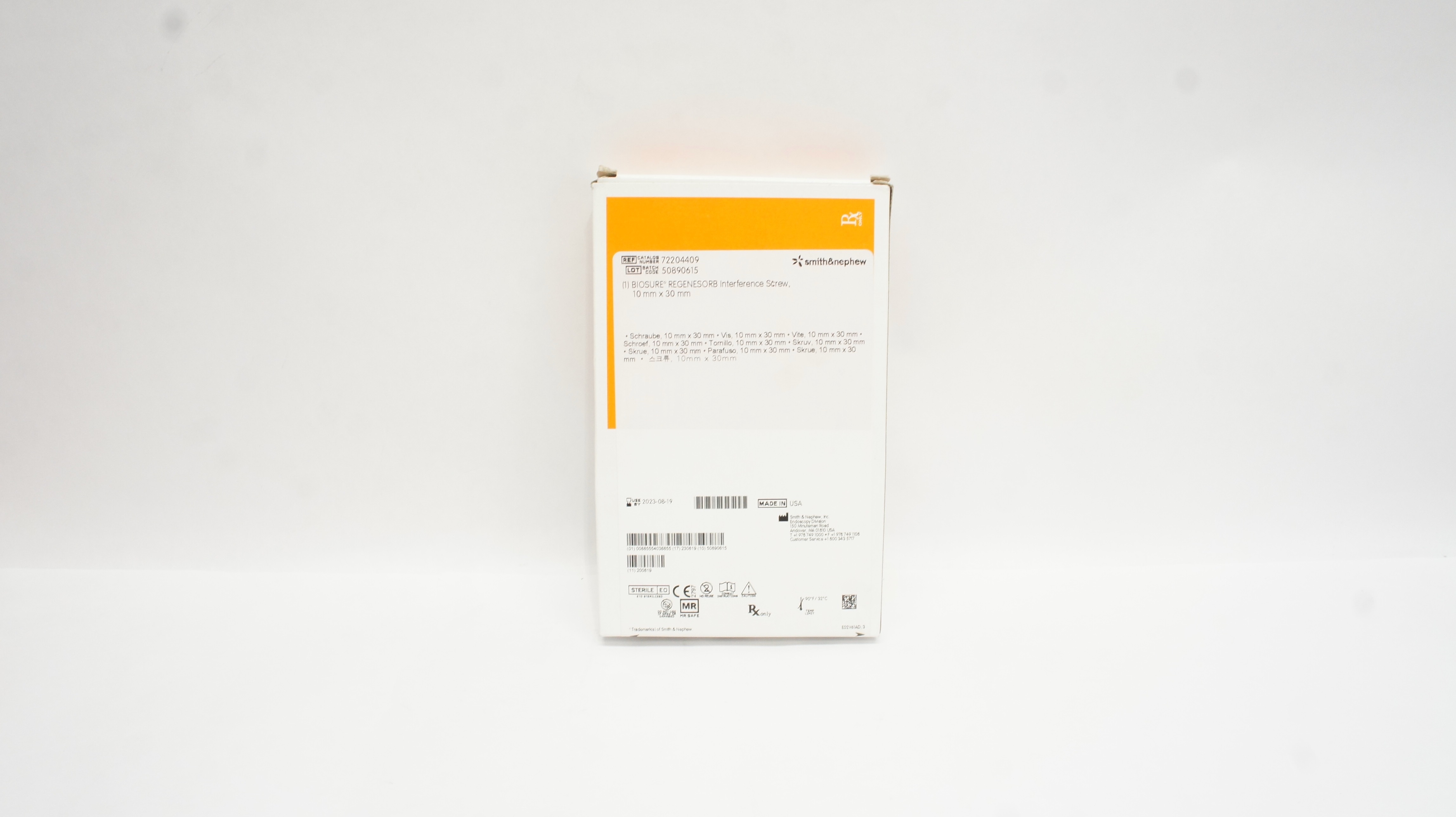 Smith&Nephew 72204409 Biosure Regenesorb Intererence Screw 10mmx30mm(x)-Box of 5