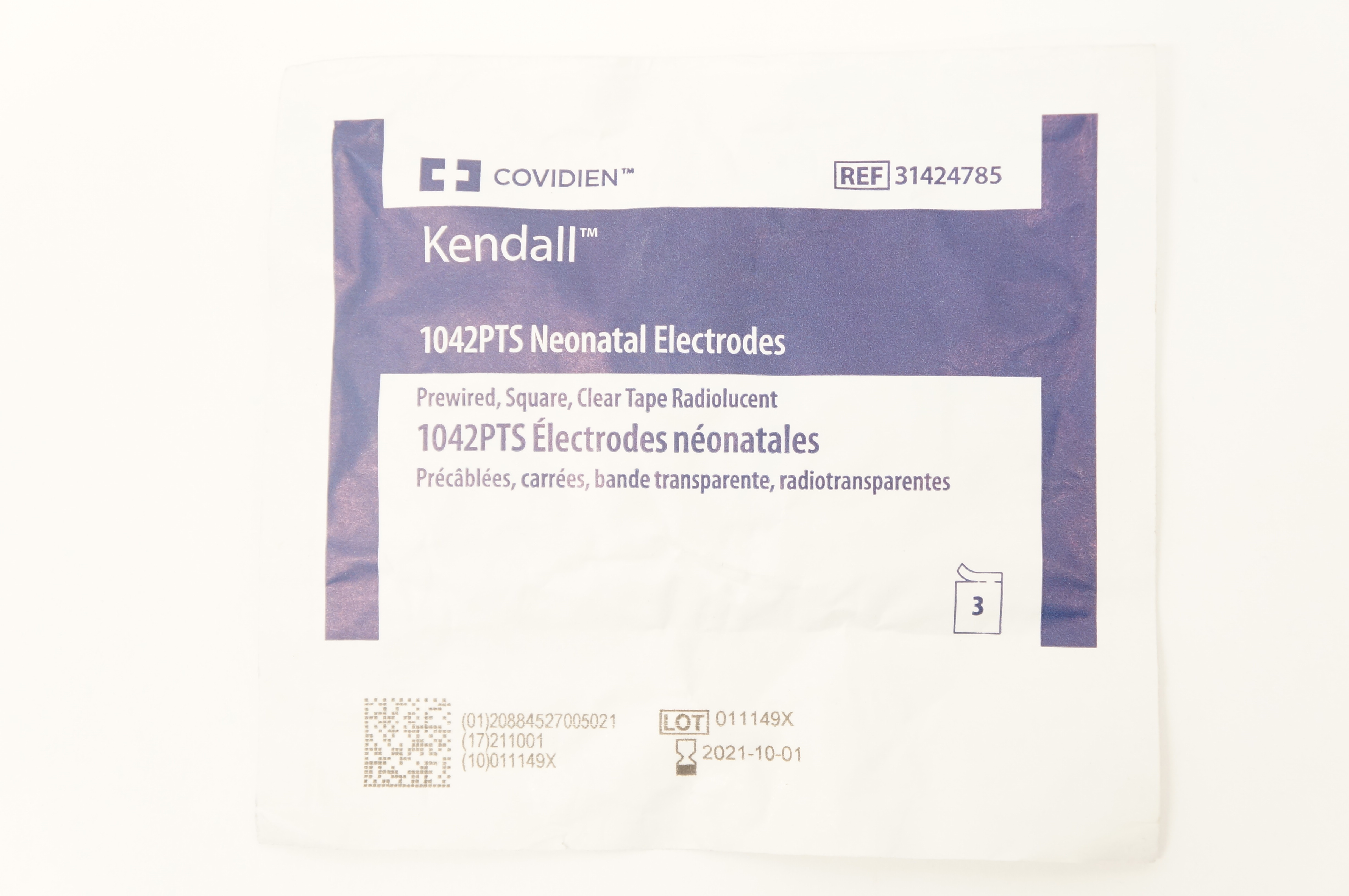 Covidien 31424785 Kendall 1042PTS Neonatal Electrodes (x) - Pack of 3