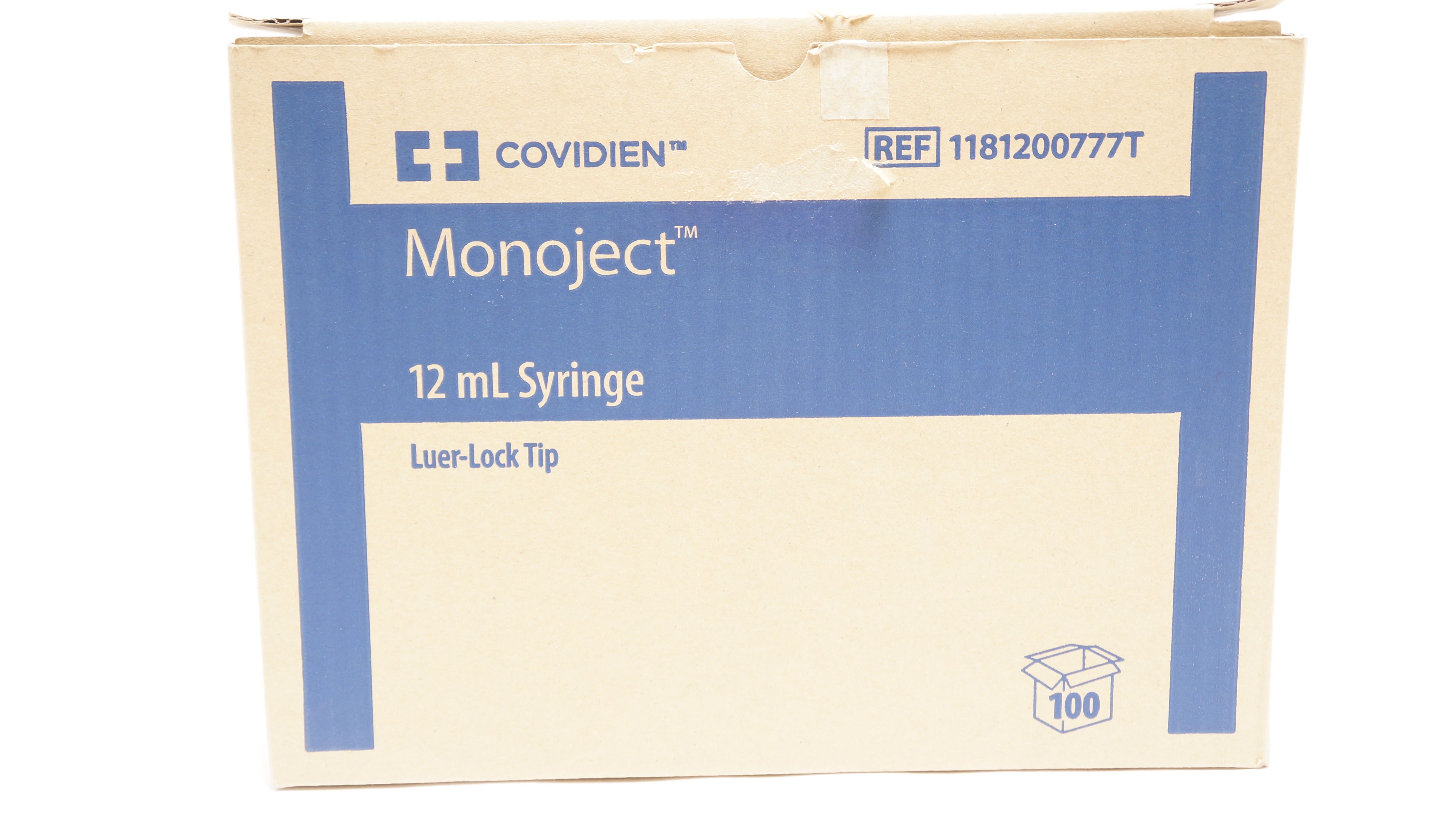 Monoject Injectomatic Covidien 1181200777T Monoject Syringe, Luer-Lock Tip, 12mL - Box of 100