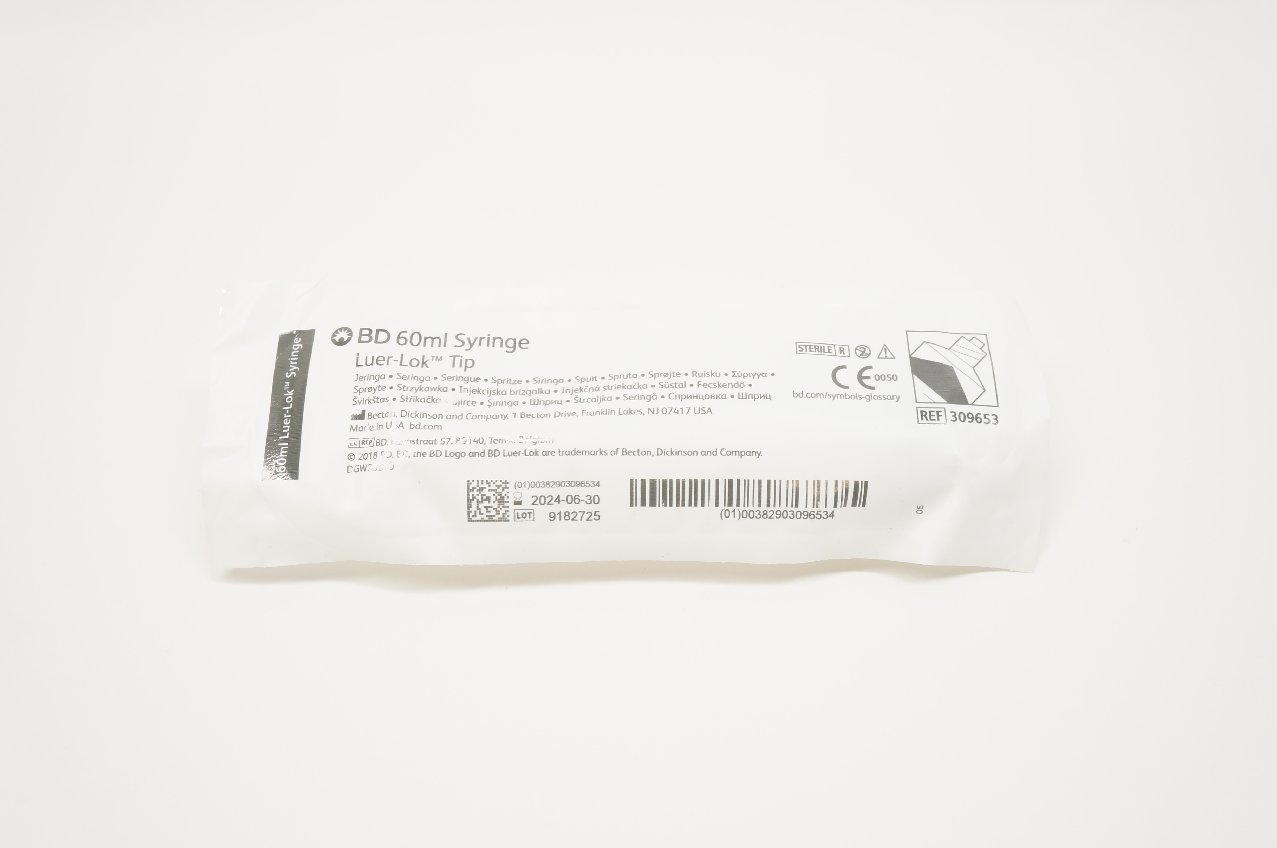 BD 309653 Luer-Lok Tip Syringe 60ml