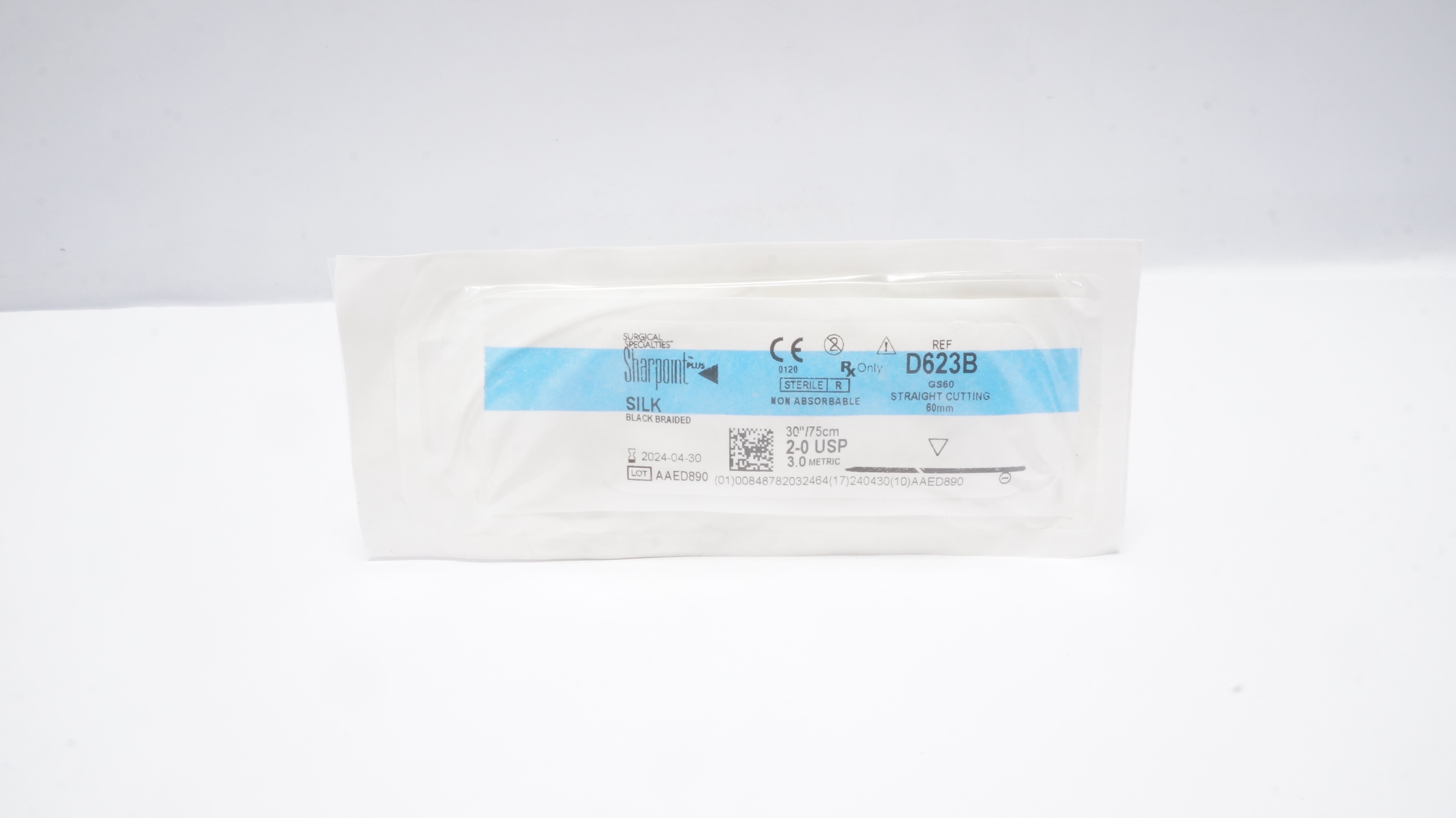 Surgical Specialities D623B 2-0 Sharpoint Plus Silk Stre. 30in, GS60 60mm (x)