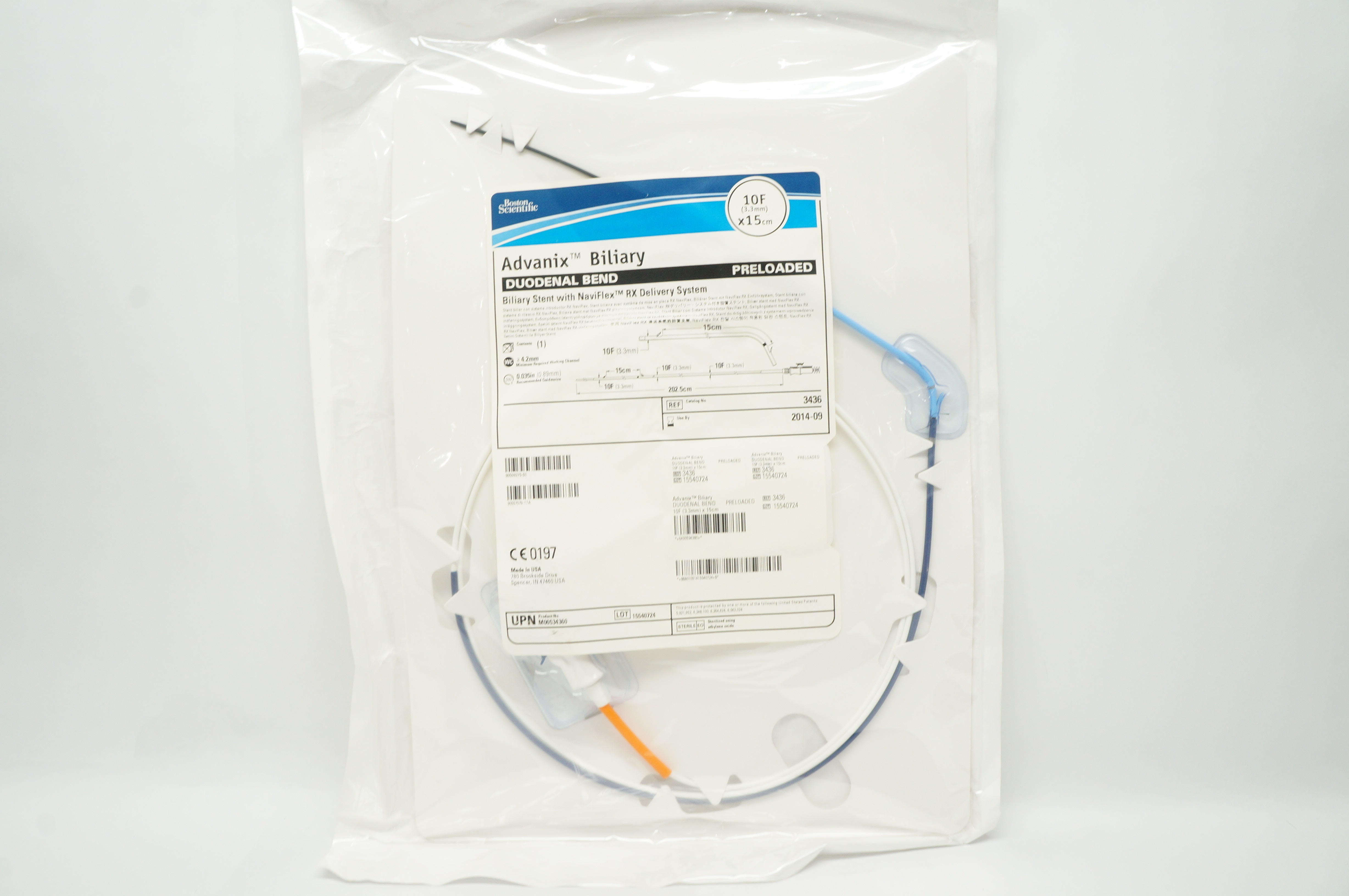 Boston Scientific M00534360 Advanix Biliary Stnt w/Delivery System 10F x 15cm(x)