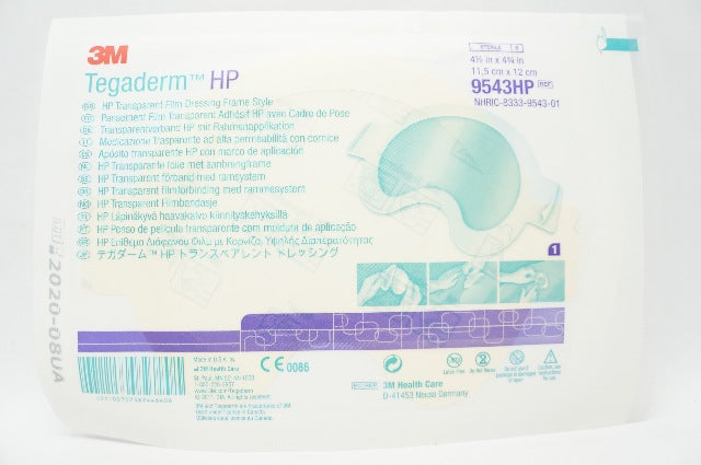 3M 9543HP Tegaderm HP Transparent Film Dressing Frame Style 4 1/2 x 4 3/4inch(x)