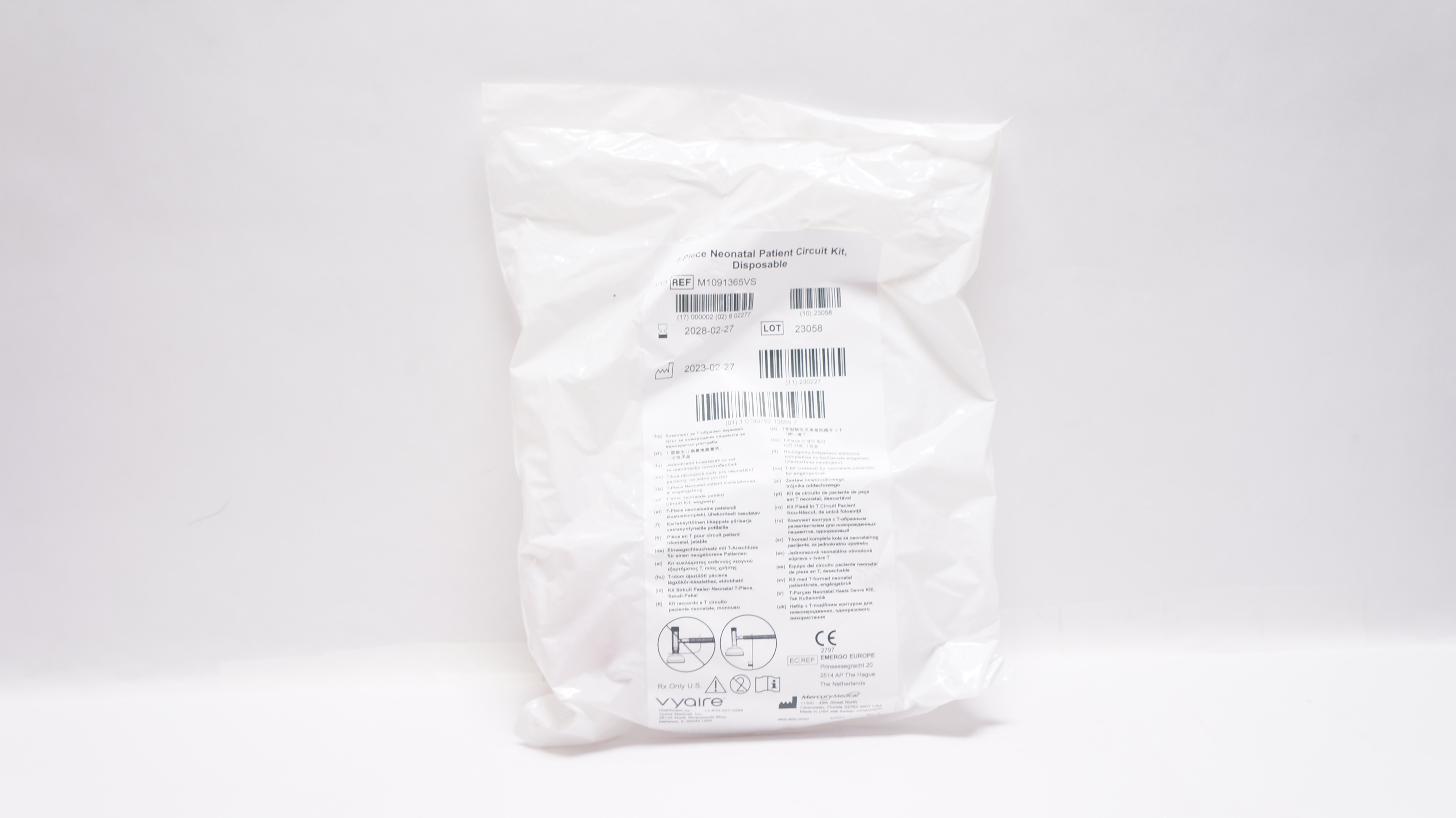 Mercury Medical M1091365VS Vyaire TPiece Neonatal Patient CircuitKit