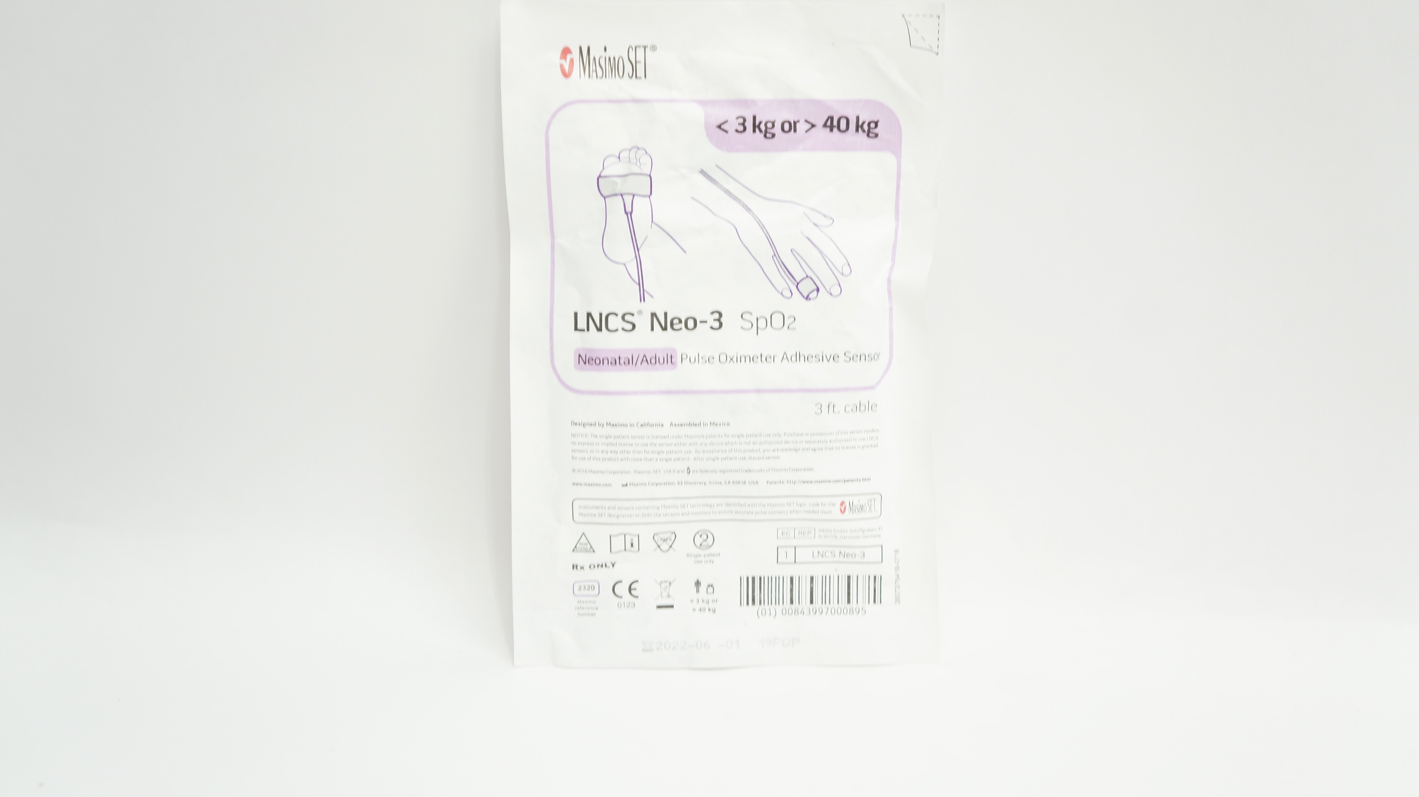 Masimo 2320 LNCS Neo3 SpO₂ Neonatal/Adult Pulse Oximeter Adhesive