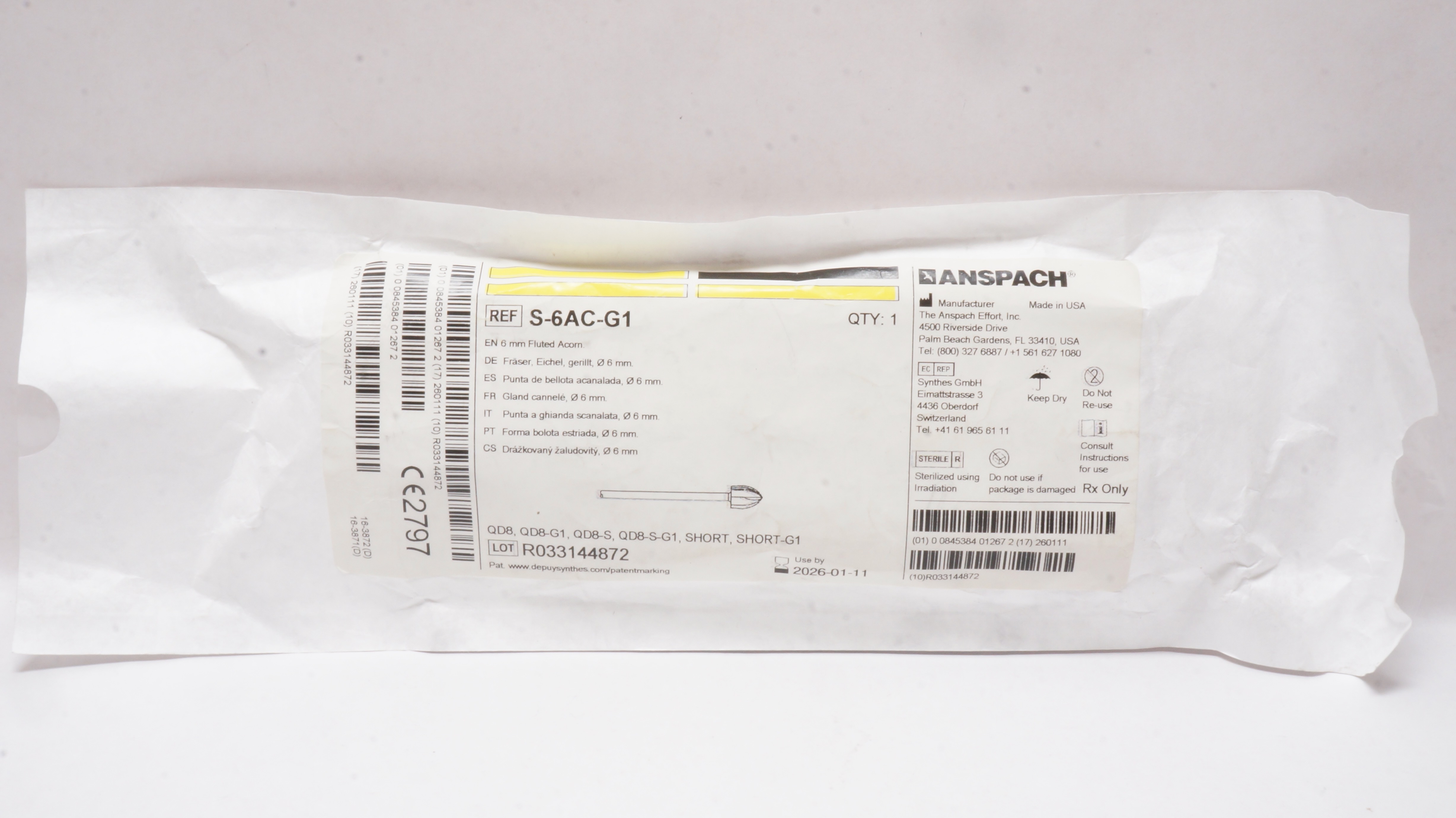 Anspach S6ACG1 Fluted Acorn 6mm