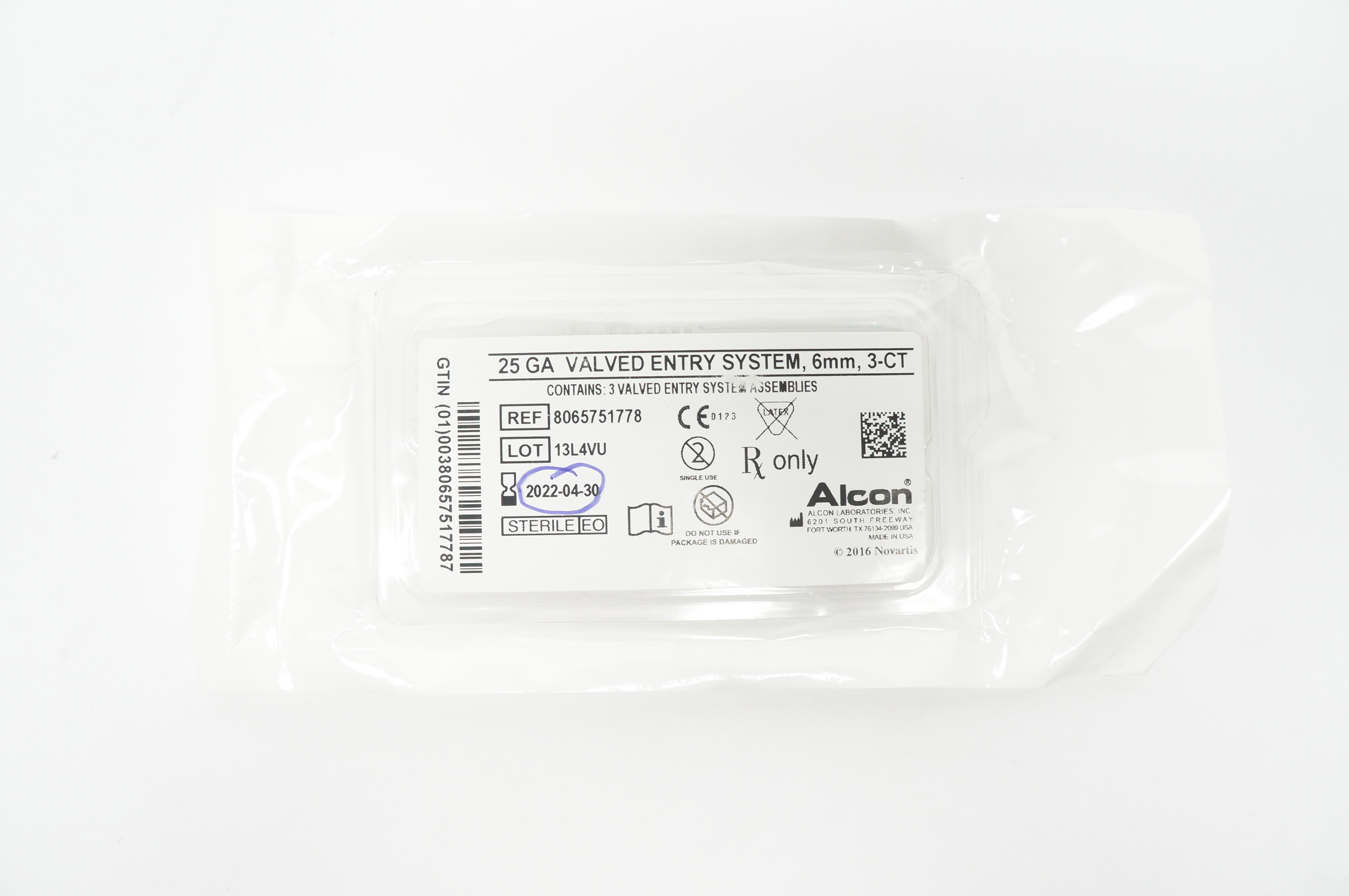 Alcon 8065751778 Valved Entry System 25GA x 6mm 3-CT (x)