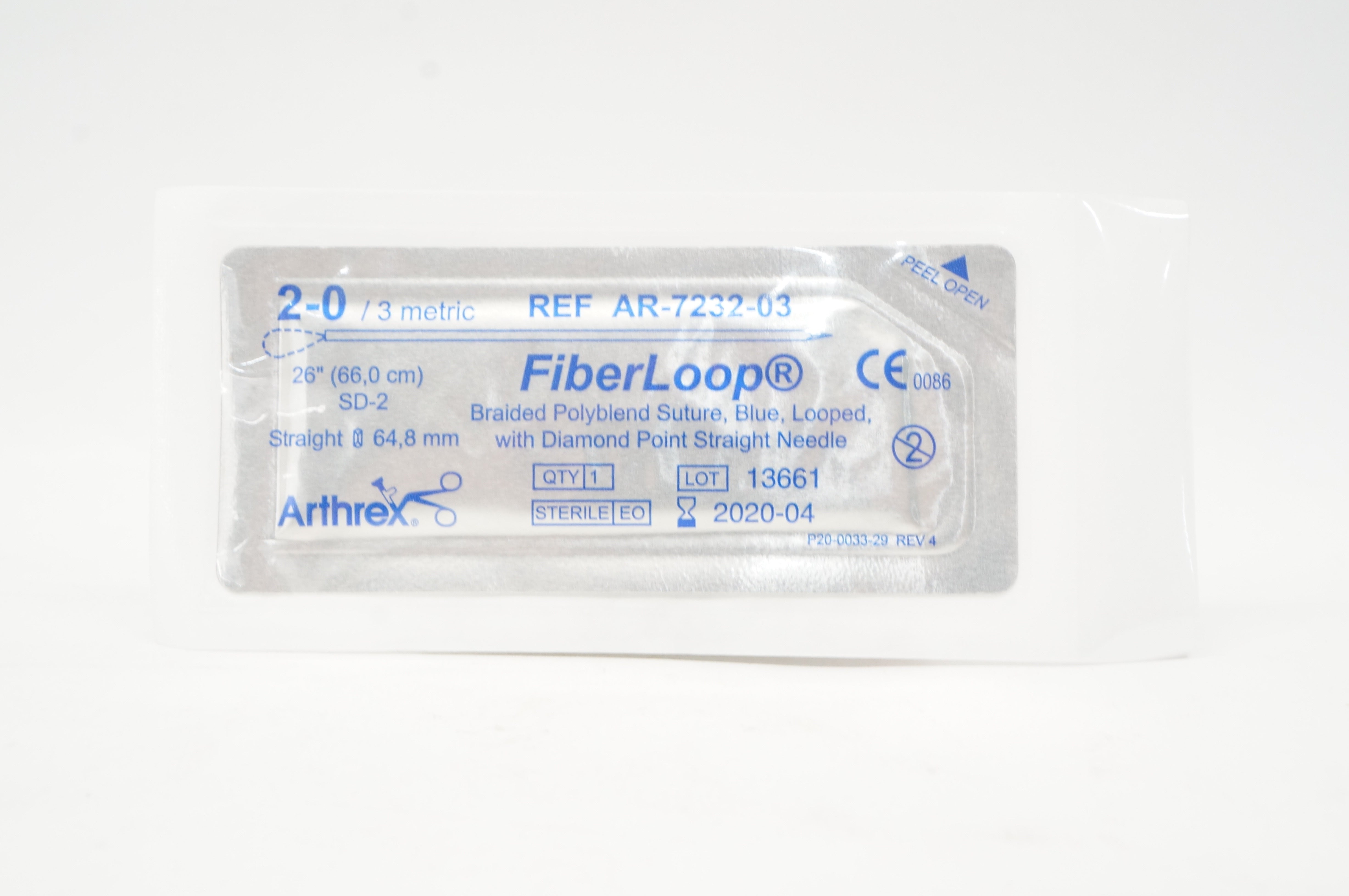 Arthrex AR-7232-03 FiberLoop 64.8mm  2-0 3 Metric 26inch SD-2 (x)