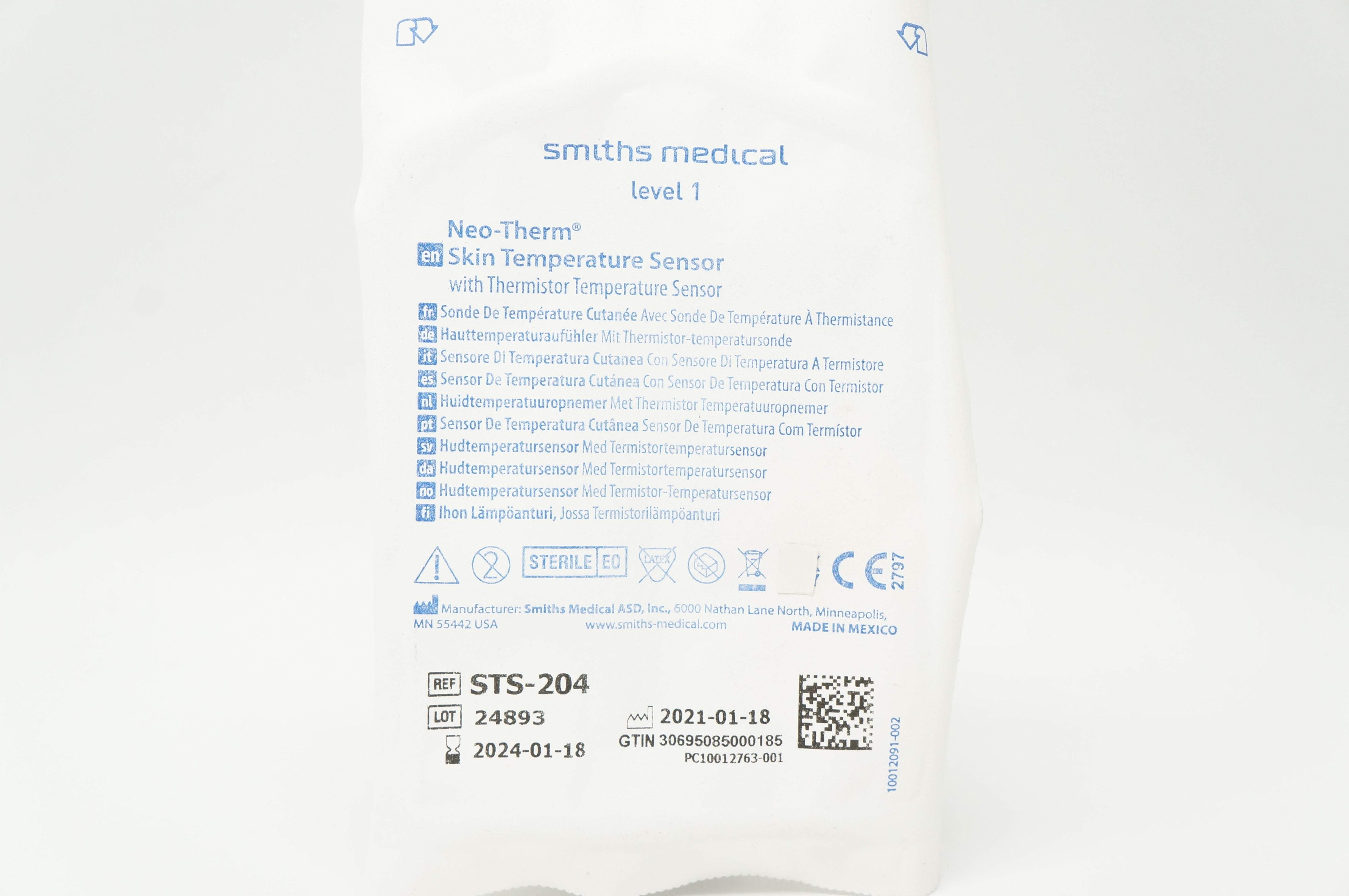 Smiths Medical STS-204 Level 1 Neo-Therm Skin Tepmerature Sensor
