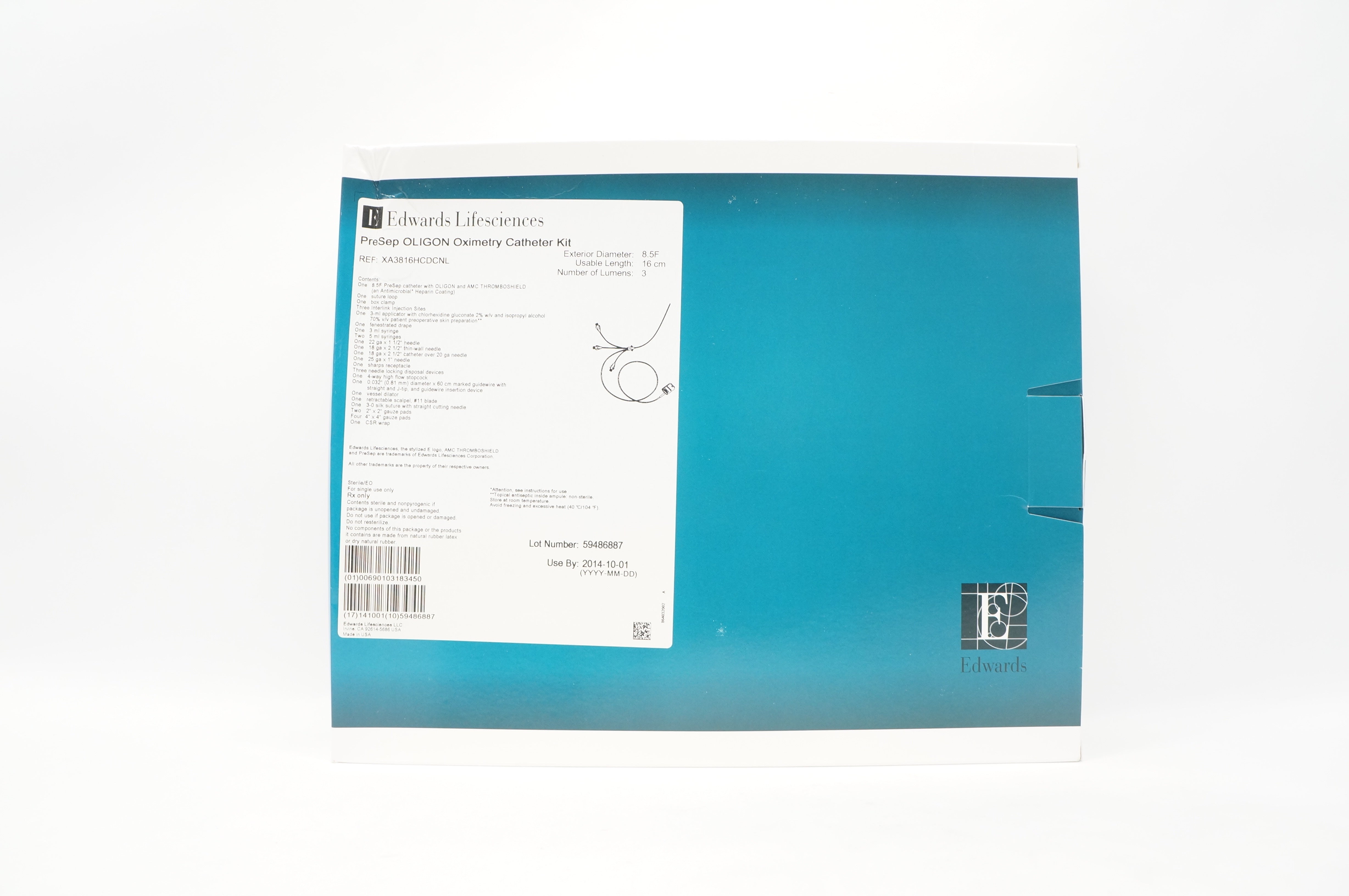 Edwards Lifesciences XA3816HCDCNL PreSep OLOGIN Oximeter Cath Kit 8.5Fx 16cm (x)