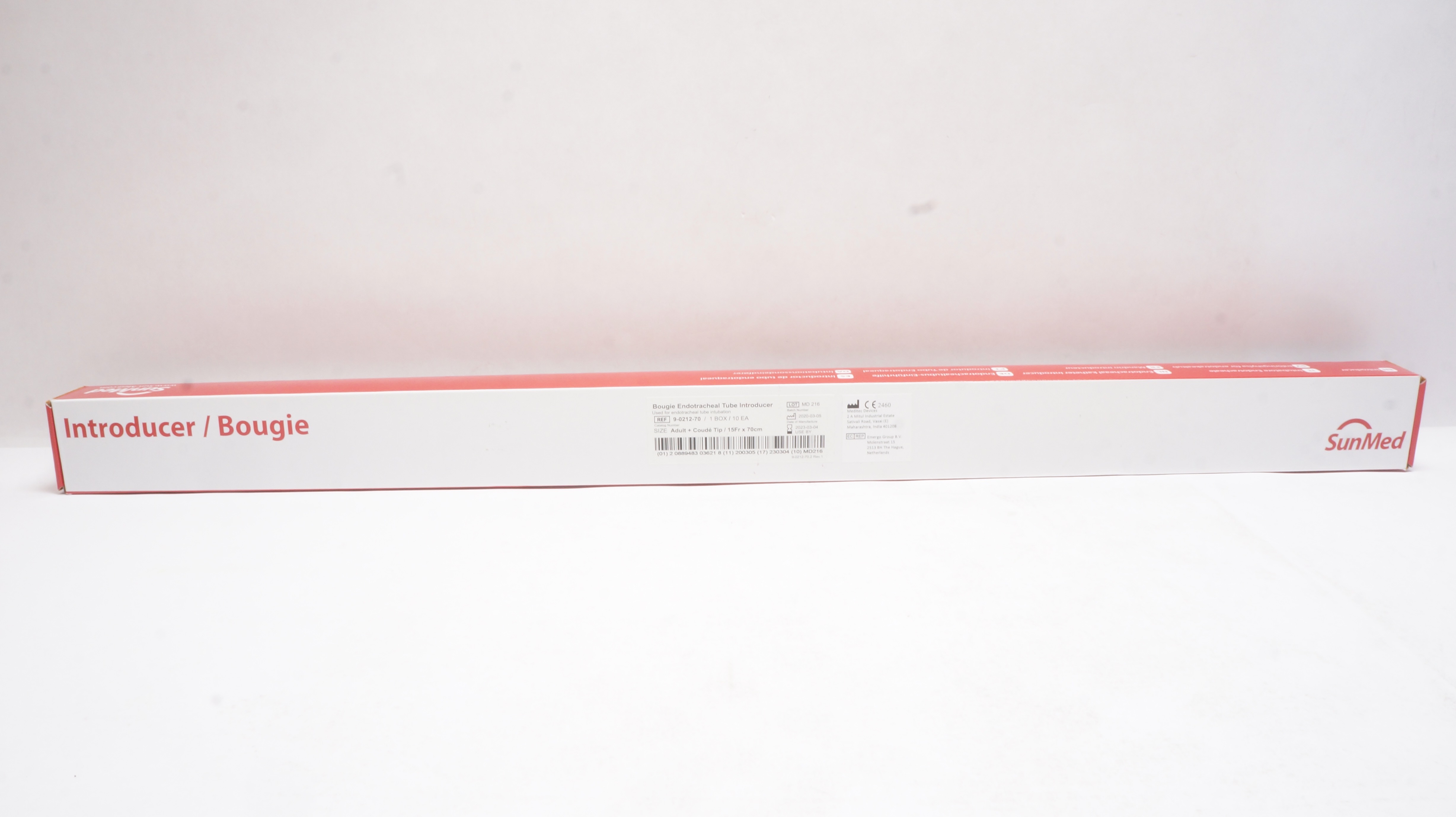 SunMed 9-0212-70 Bougie Endotracheal Tube Introducer 15Fr. x 70cm (x)- Box of 10