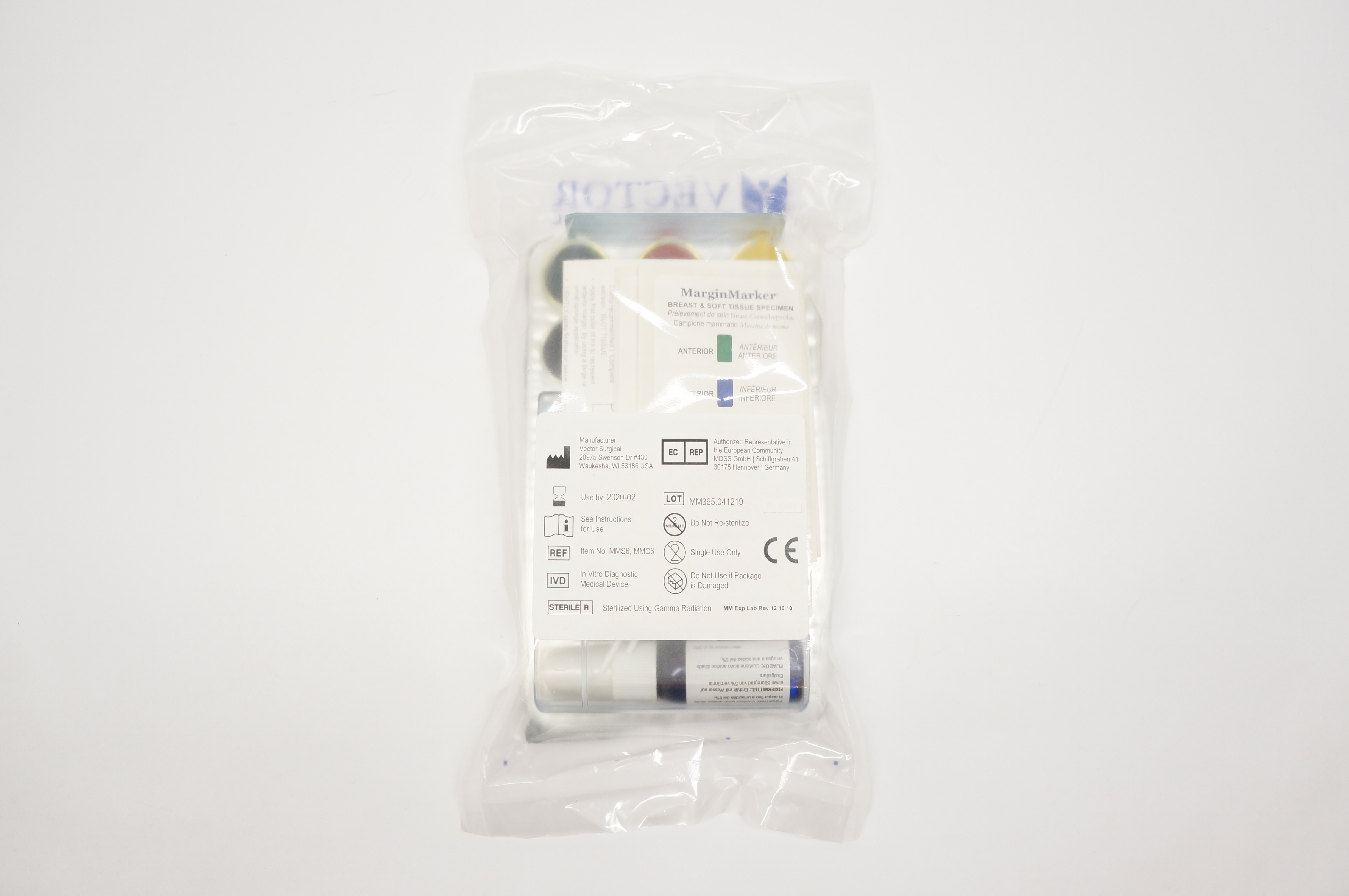 Vector Surgical MMS6, MMC6 MarginMarker 6 Color Ink Kit (x)