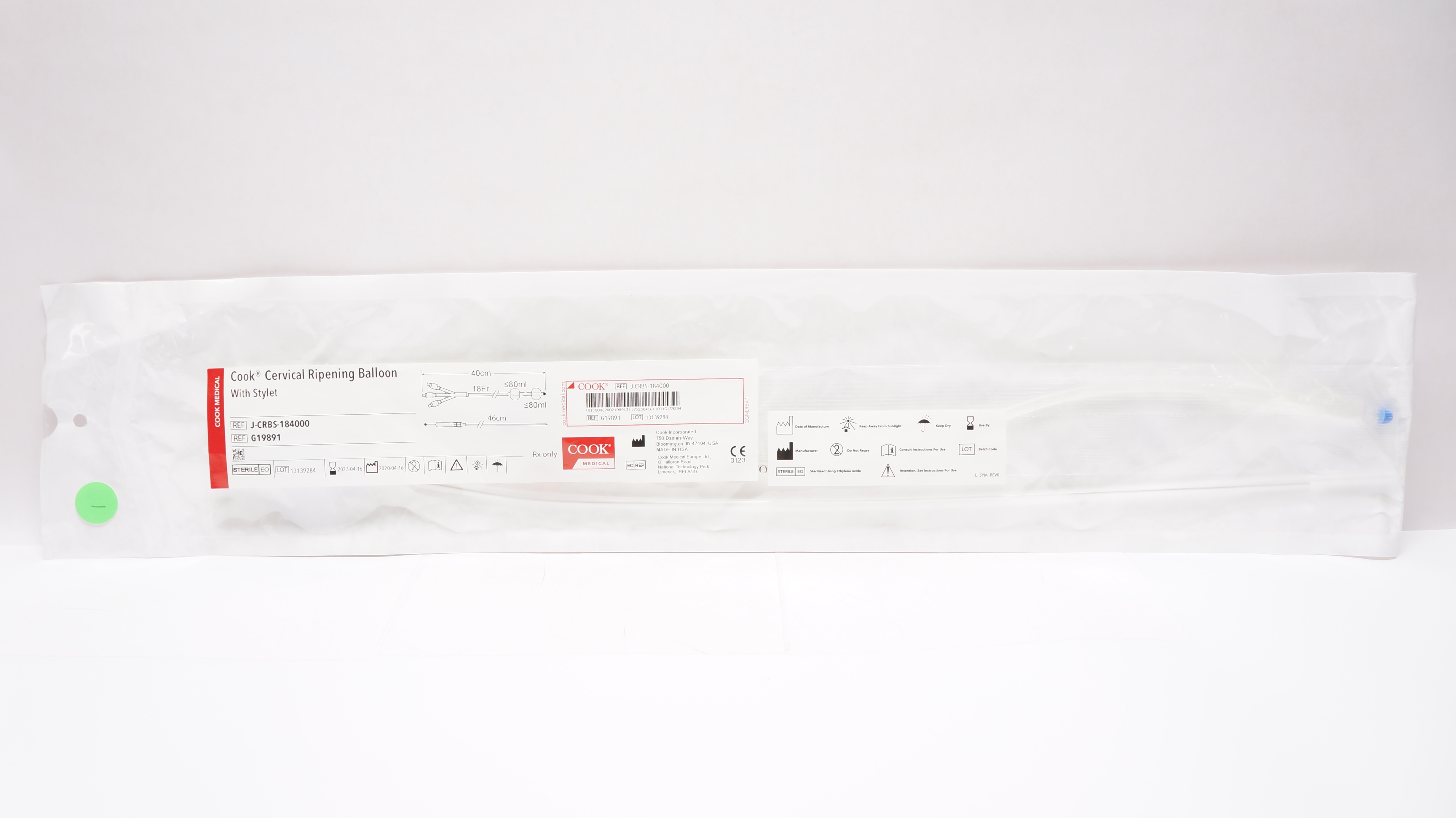 Cook Medical G19891 Cervical Ripening Balloon with Stylet 18Fr (x)