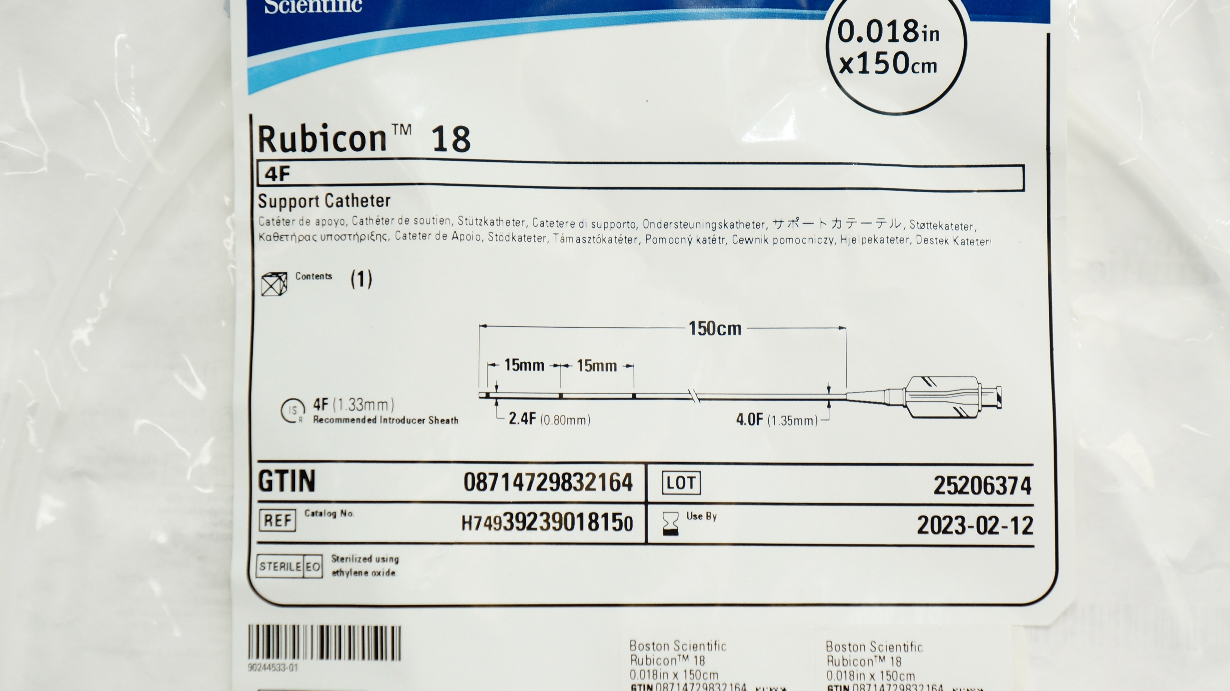 Boston Scientific H74939239018150 Rubicon 18 Support Cath. 4F