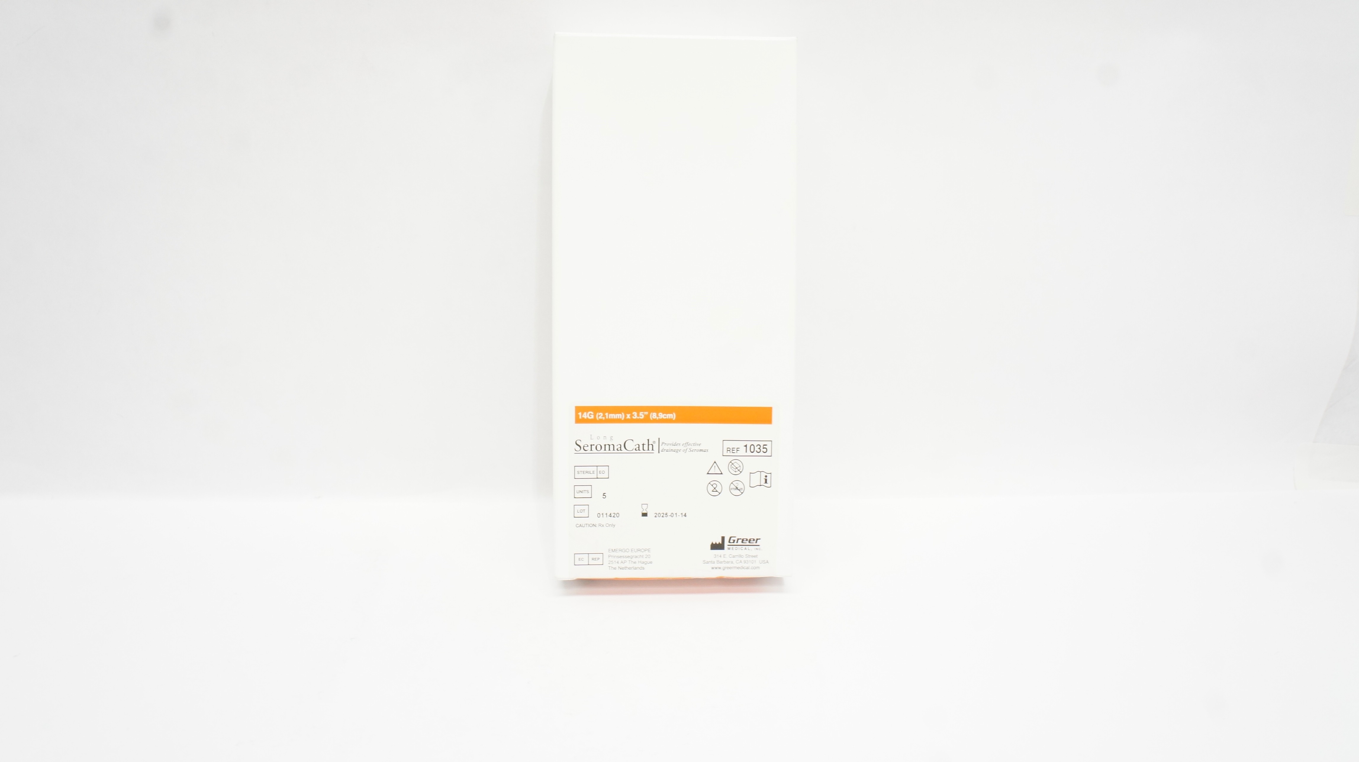 Greer Medical 1035 Long SerumCath  14G x 3.5In - Pack of 4