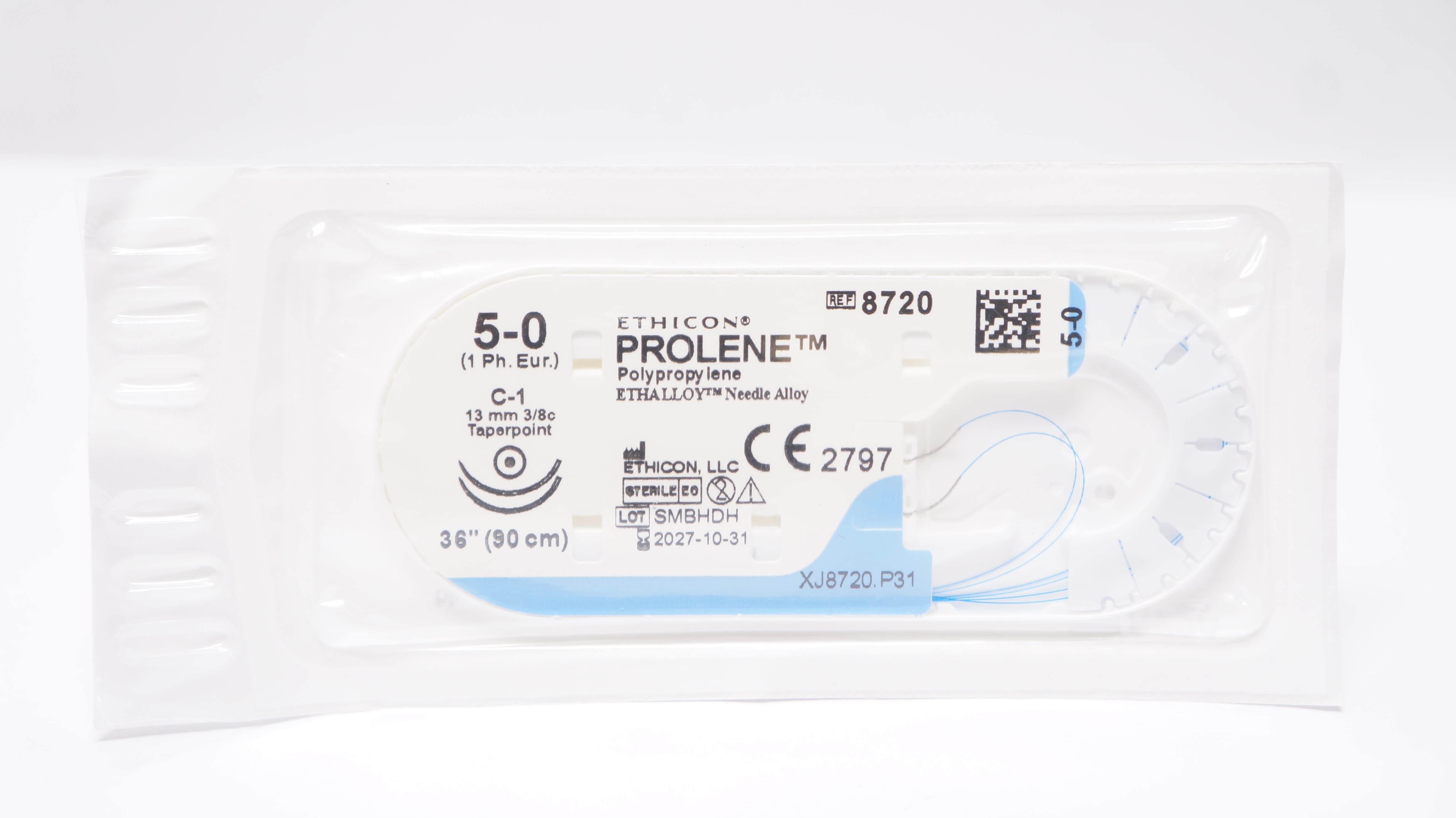 Ethicon 8720 5-0 Prolene Polypropylene Stre C-1 13mm 3/8c Taperpoint, 36 inch