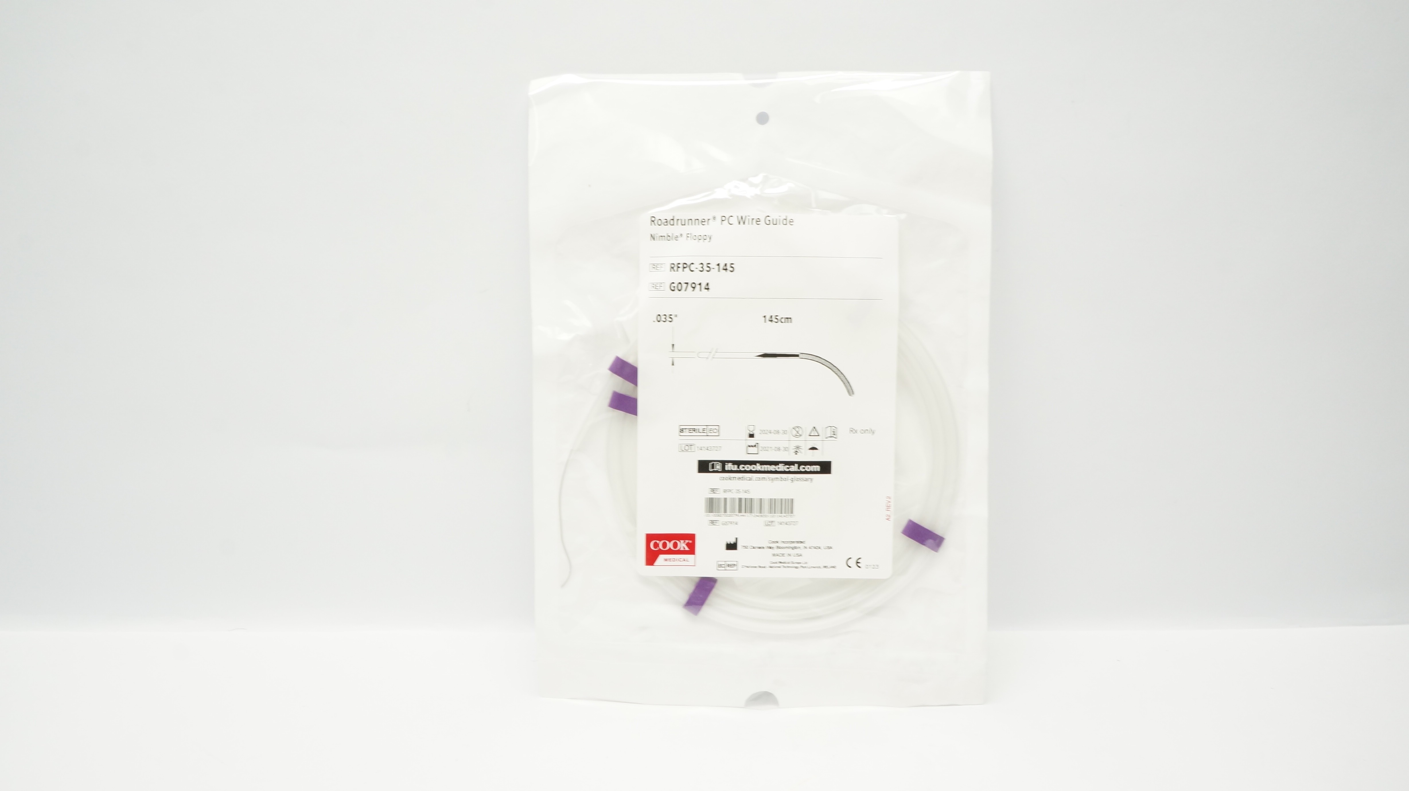 Cook Medical G07914 Roadrunner PC Wire Guide Nimble Floppy 0.035inch x 145cm (x)