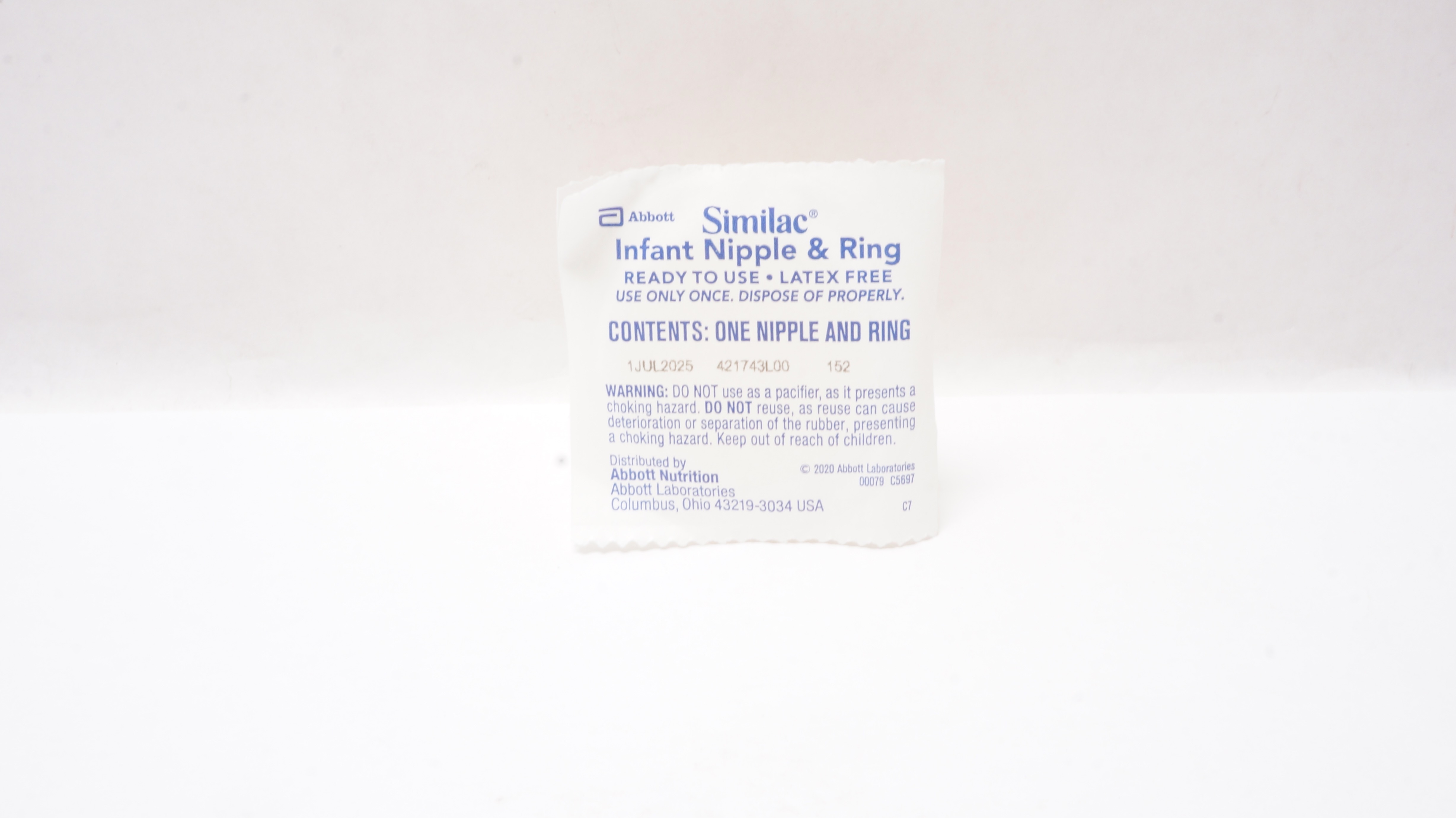 Abbott Nutrition 421743L00 Similac Infant Nipple & Ring 152