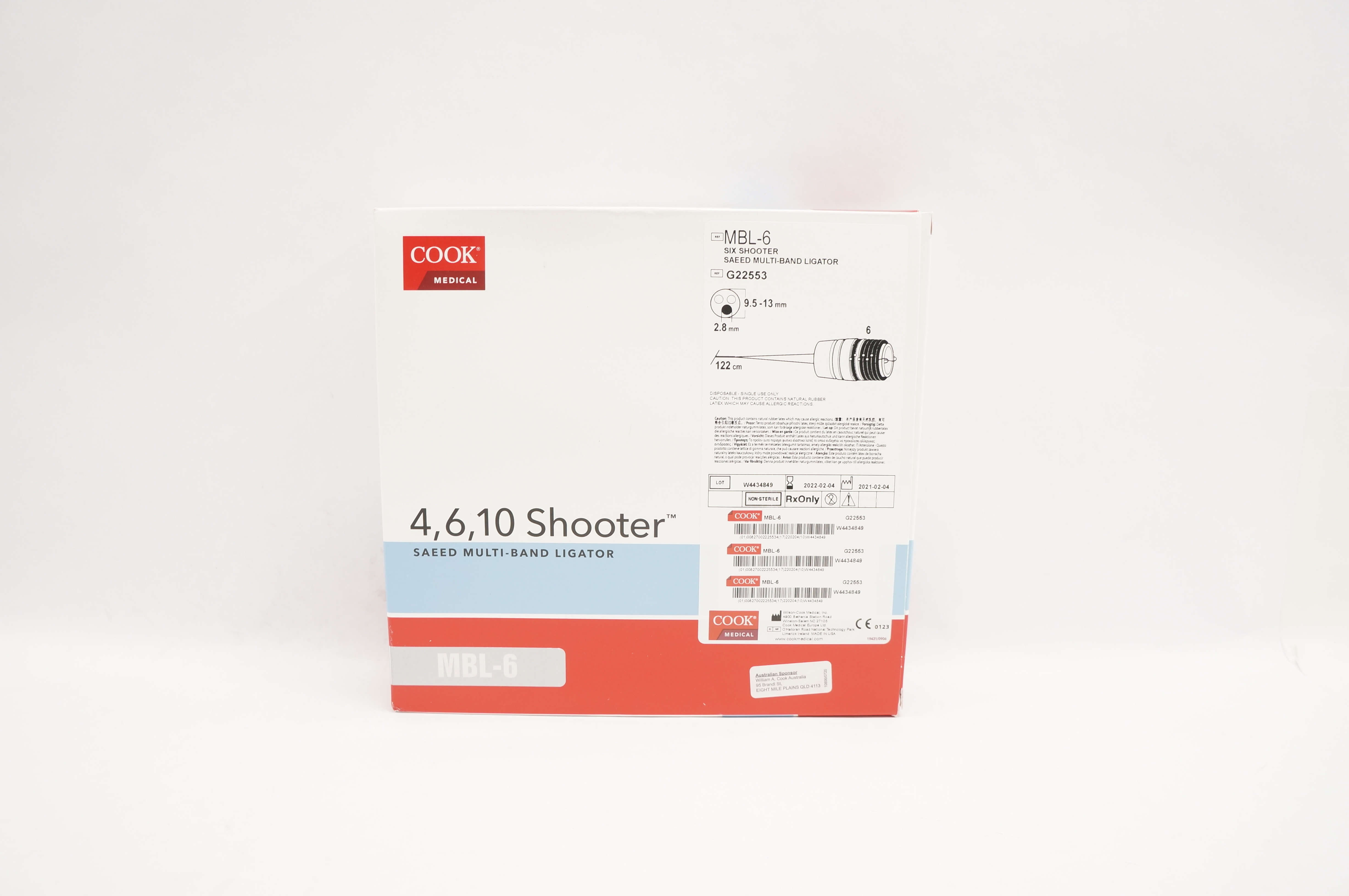Cook Medical G22553 Six Shooter Saeed Multi-Band Ligator 9.5-13mm x 122cm (x)