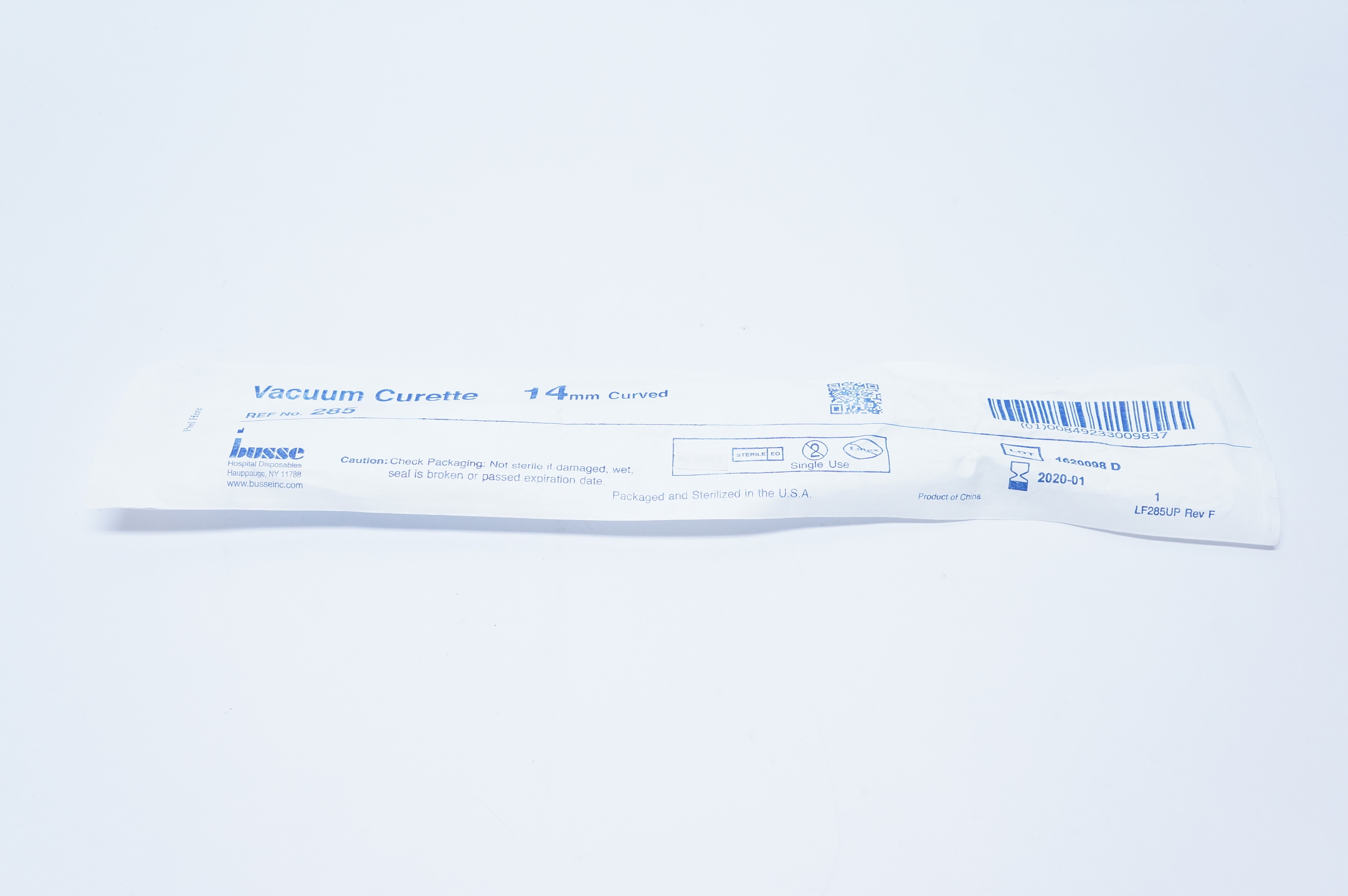 Busse 285 Vacuum Curette 14mm, Curved (x)